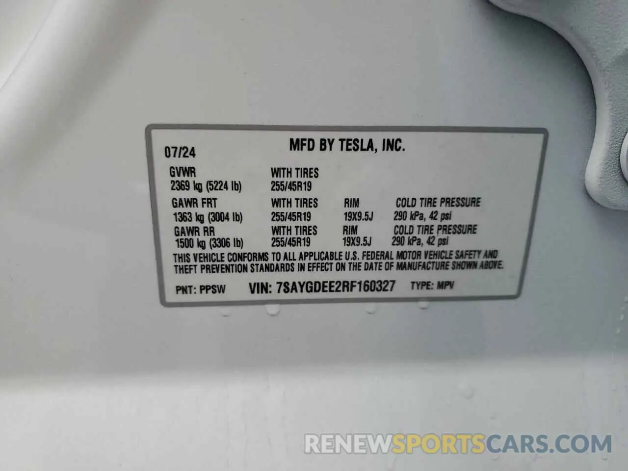 14 fotografías del automóvil dañado 7SAYGDEE2RF160327 TESLA MODEL Y 2024