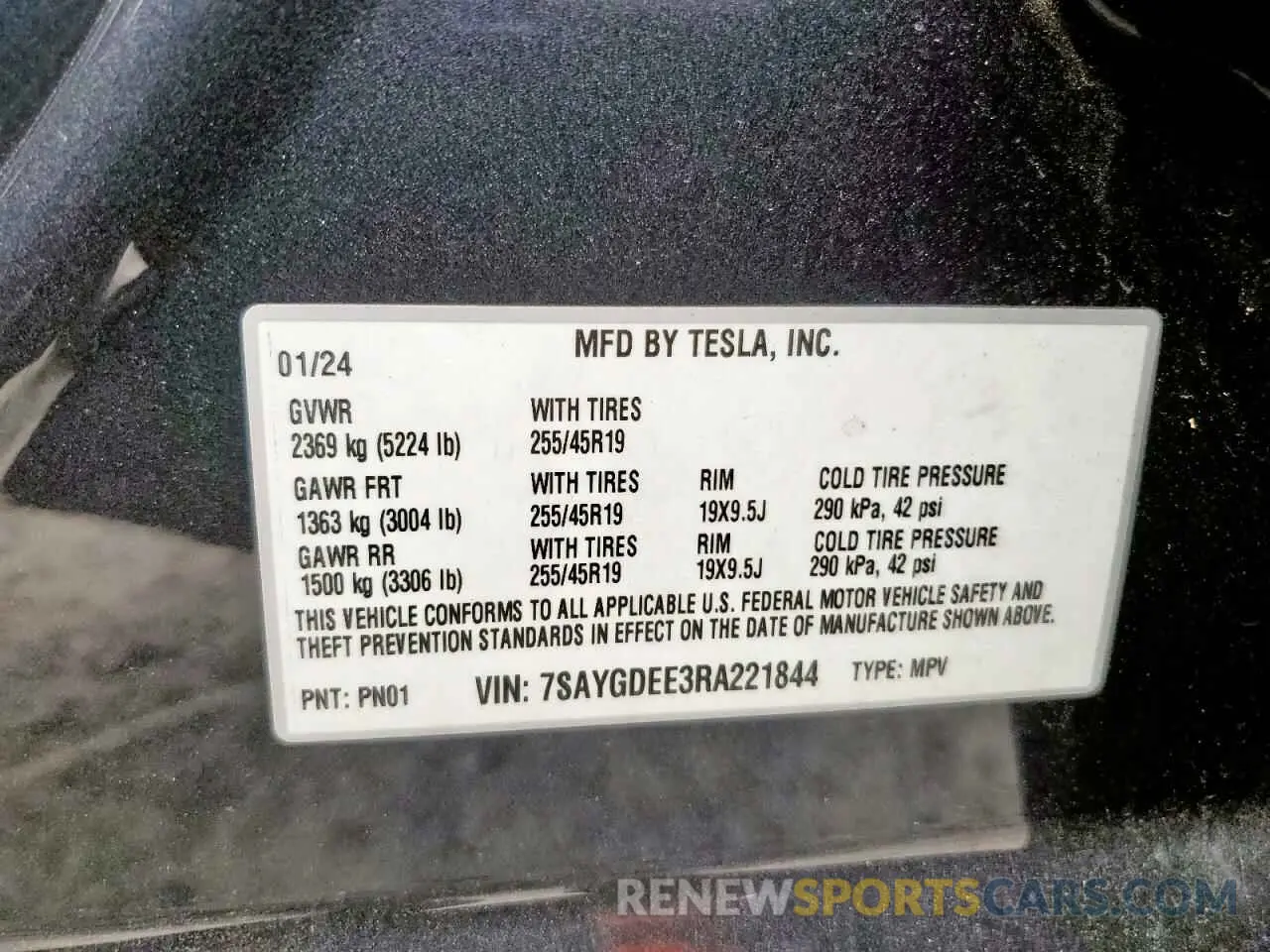 13 fotografías del automóvil dañado 7SAYGDEE3RA221844 TESLA MODEL Y 2024