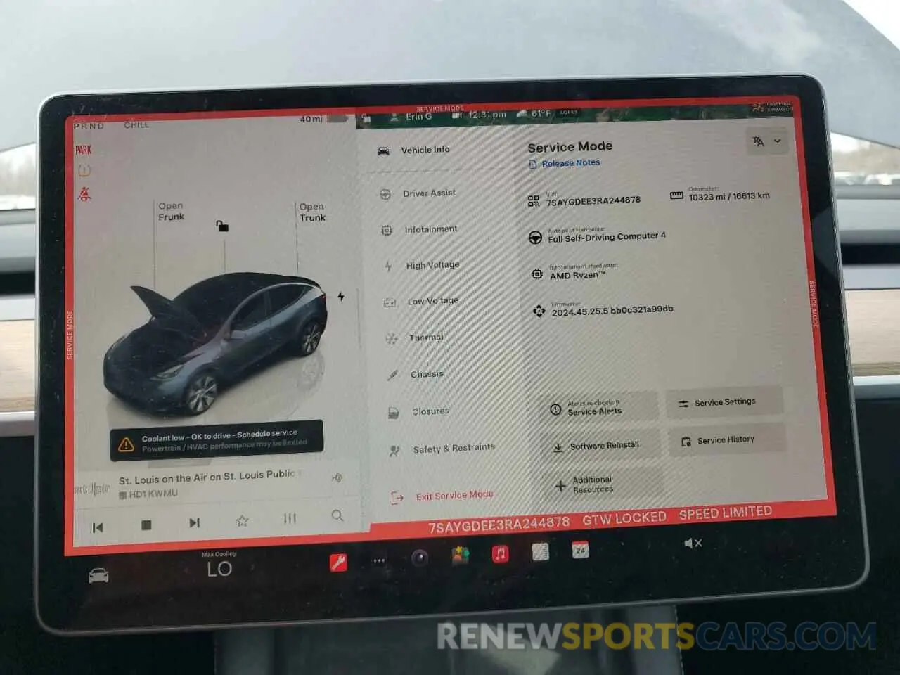 9 fotografías del automóvil dañado 7SAYGDEE3RA244878 TESLA MODEL Y 2024