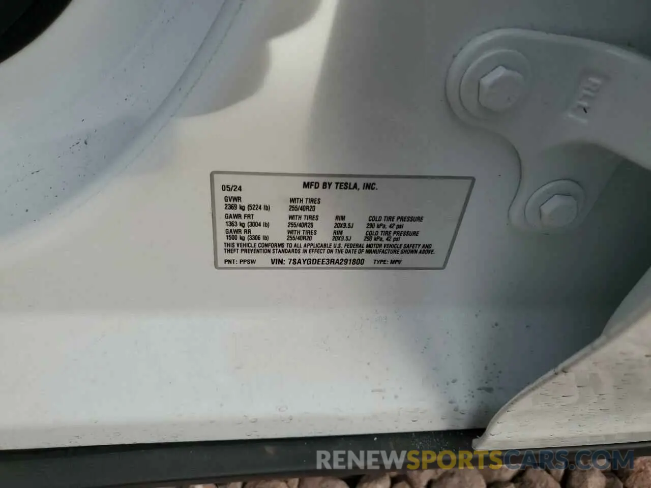 12 fotografías del automóvil dañado 7SAYGDEE3RA291800 TESLA MODEL Y 2024