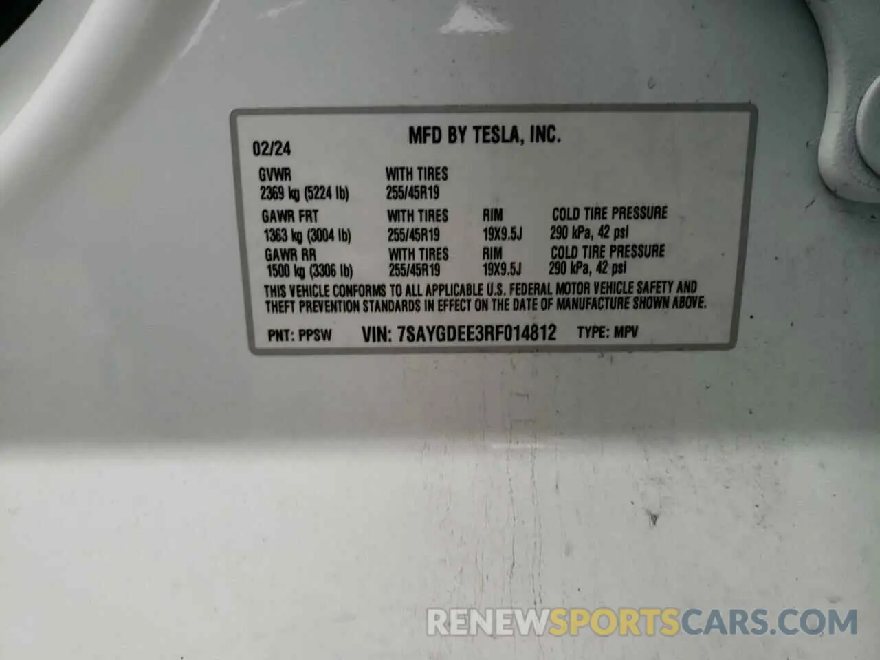 12 fotografías del automóvil dañado 7SAYGDEE3RF014812 TESLA MODEL Y 2024
