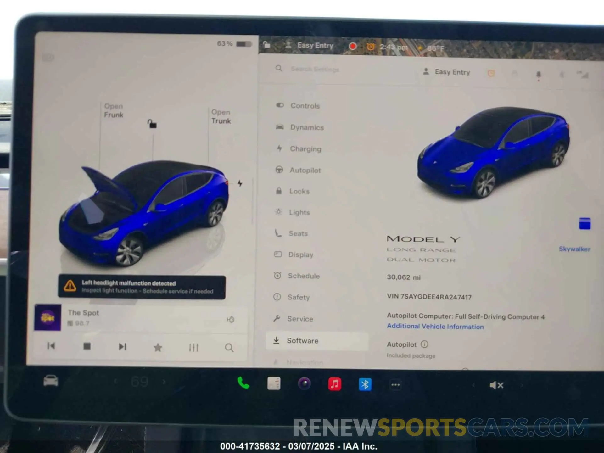 18 fotografías del automóvil dañado 7SAYGDEE4RA247417 TESLA MODEL Y 2024