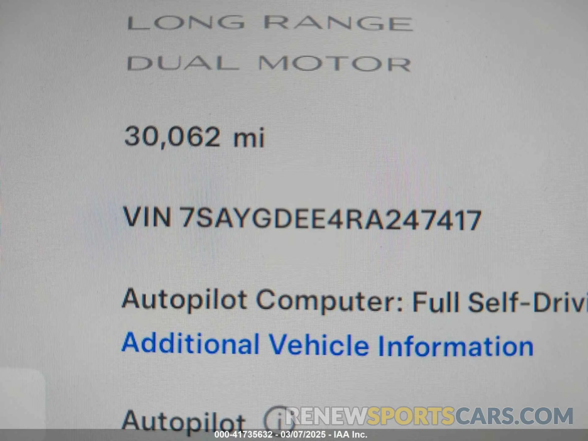 9 fotografías del automóvil dañado 7SAYGDEE4RA247417 TESLA MODEL Y 2024