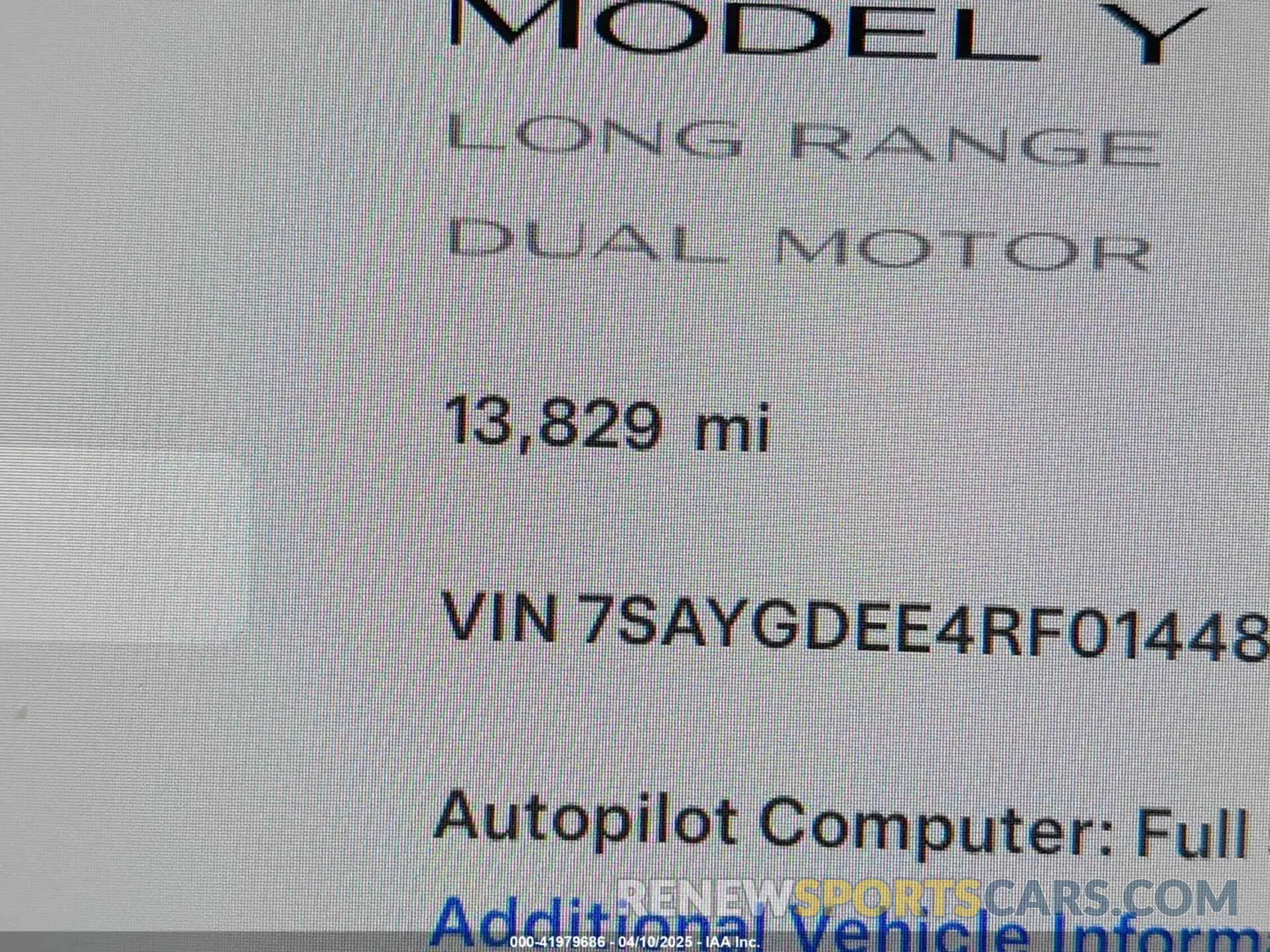16 fotografías del automóvil dañado 7SAYGDEE4RF014480 TESLA MODEL Y 2024
