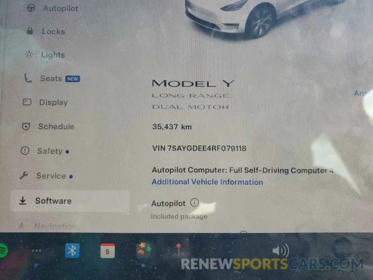 9 fotografías del automóvil dañado 7SAYGDEE4RF079118 TESLA MODEL Y 2024