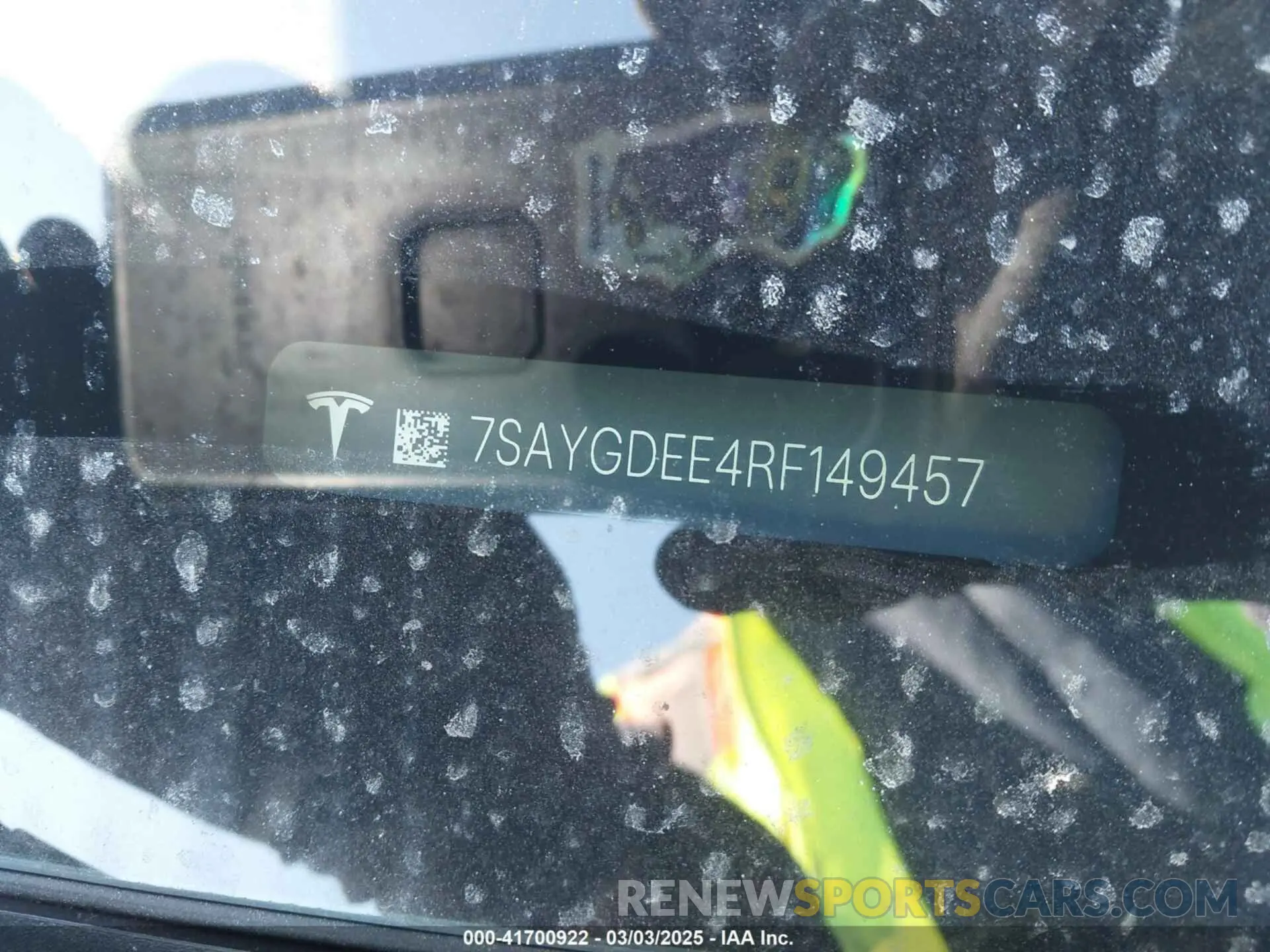 9 fotografías del automóvil dañado 7SAYGDEE4RF149457 TESLA MODEL Y 2024