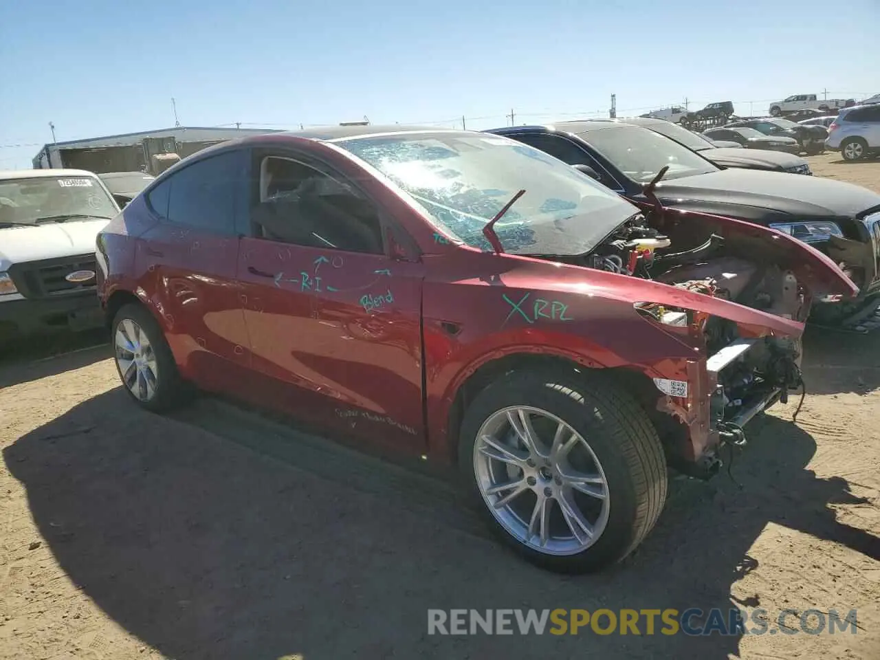 4 fotografías del automóvil dañado 7SAYGDEE5RA252805 TESLA MODEL Y 2024