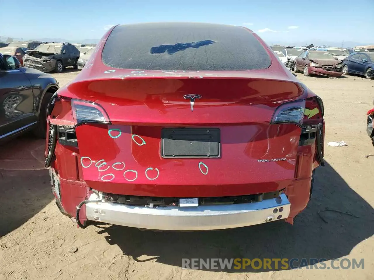 6 fotografías del automóvil dañado 7SAYGDEE5RA252805 TESLA MODEL Y 2024