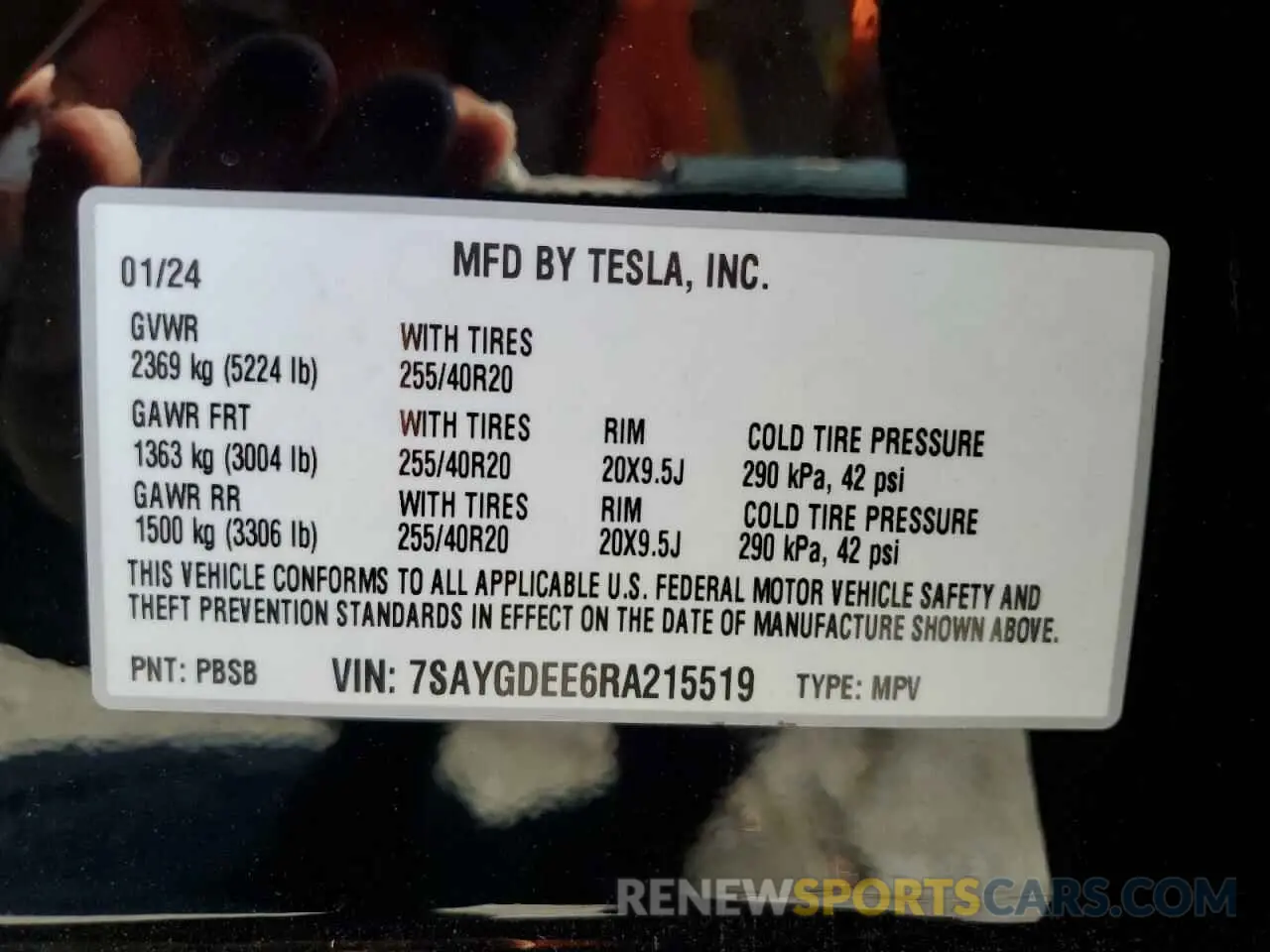 13 fotografías del automóvil dañado 7SAYGDEE6RA215519 TESLA MODEL Y 2024
