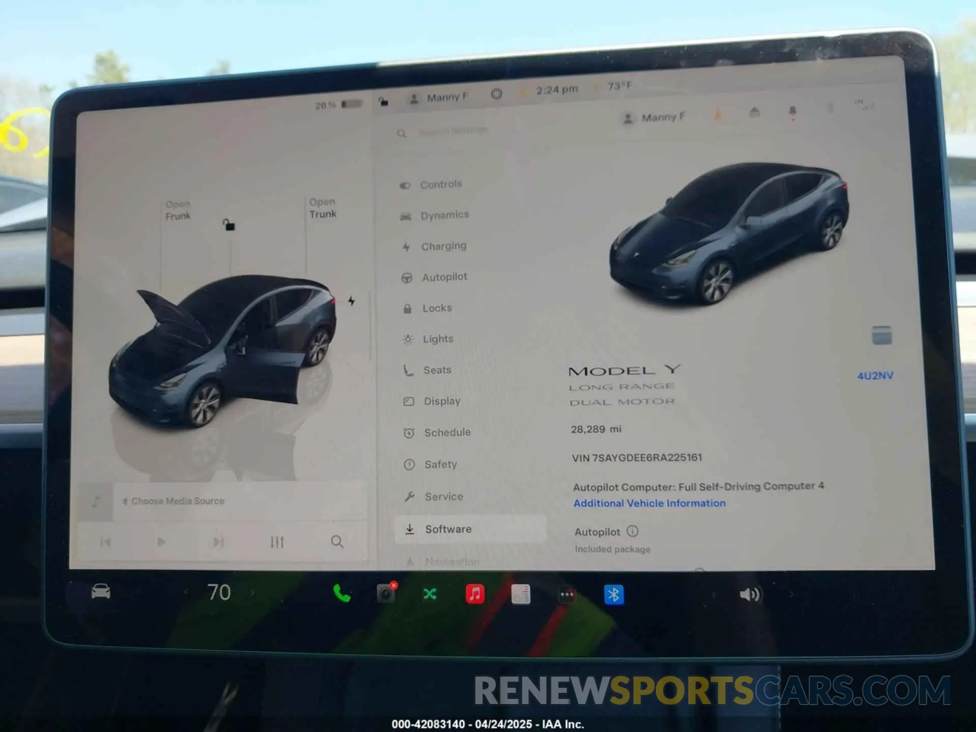17 fotografías del automóvil dañado 7SAYGDEE6RA225161 TESLA MODEL Y 2024