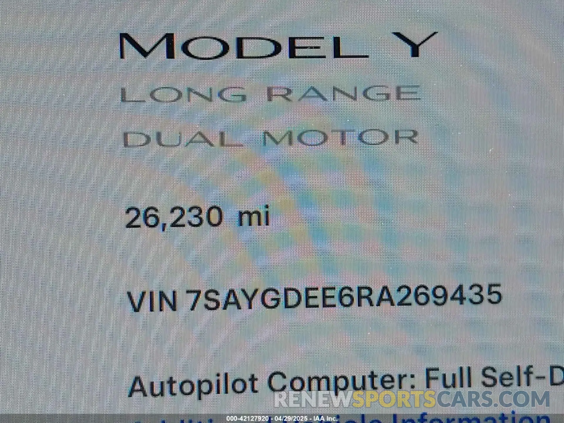 15 fotografías del automóvil dañado 7SAYGDEE6RA269435 TESLA MODEL Y 2024