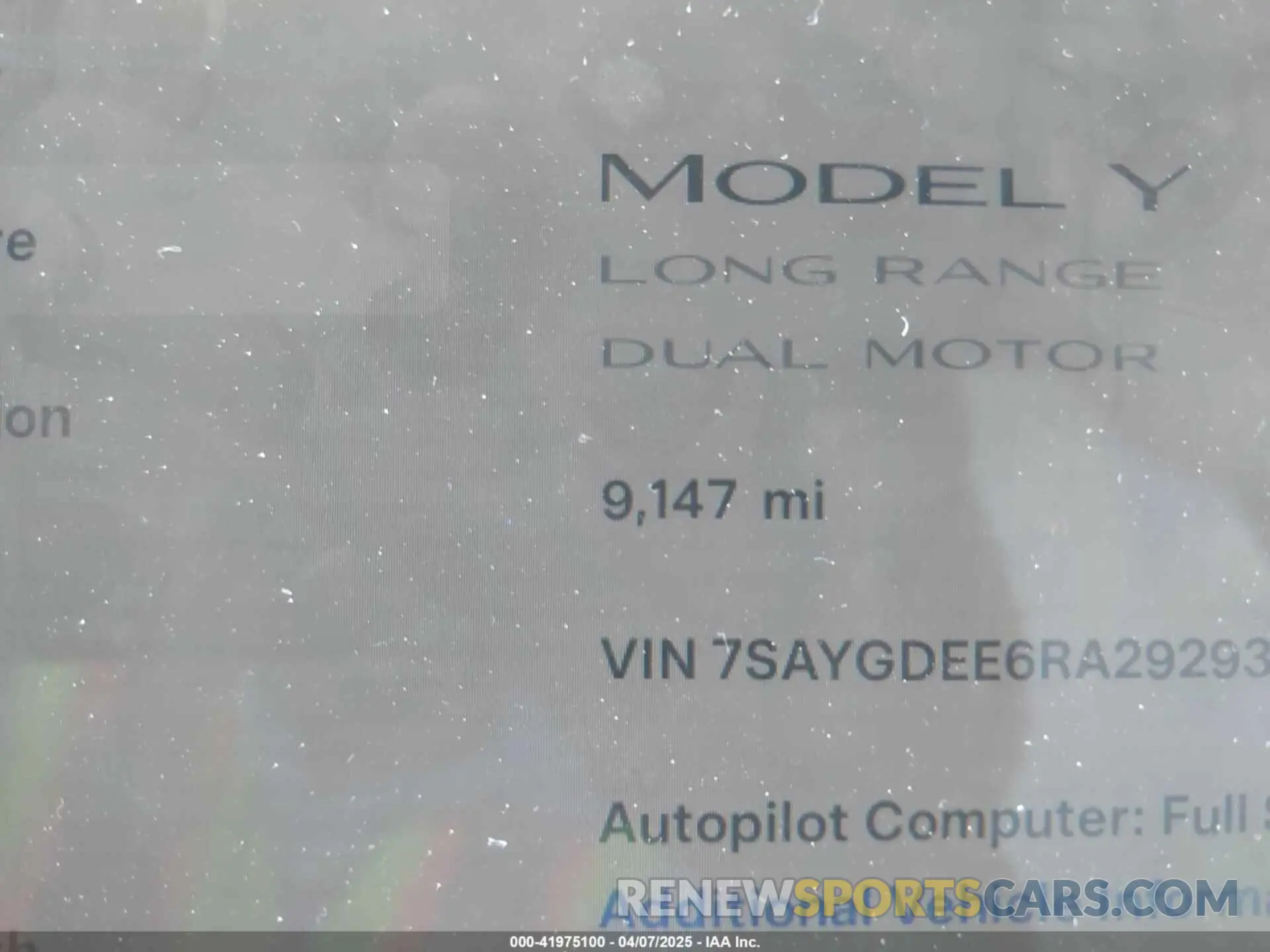 14 fotografías del automóvil dañado 7SAYGDEE6RA292939 TESLA MODEL Y 2024