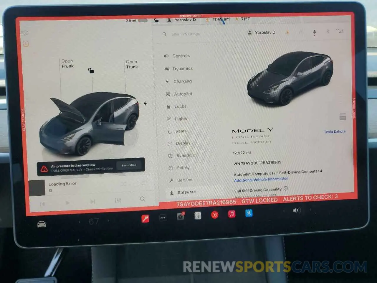 9 fotografías del automóvil dañado 7SAYGDEE7RA216985 TESLA MODEL Y 2024