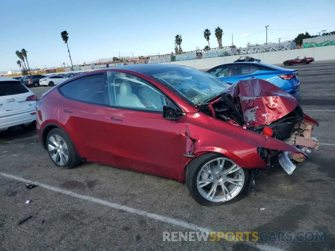 4 fotografías del automóvil dañado 7SAYGDEE7RF009984 TESLA MODEL Y 2024