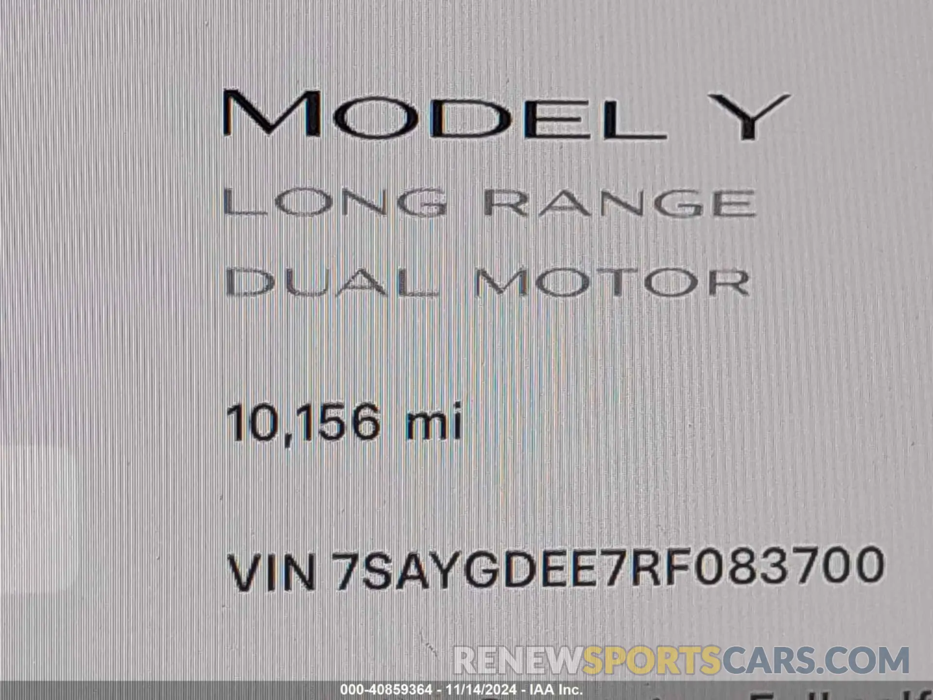 16 fotografías del automóvil dañado 7SAYGDEE7RF083700 TESLA MODEL Y 2024