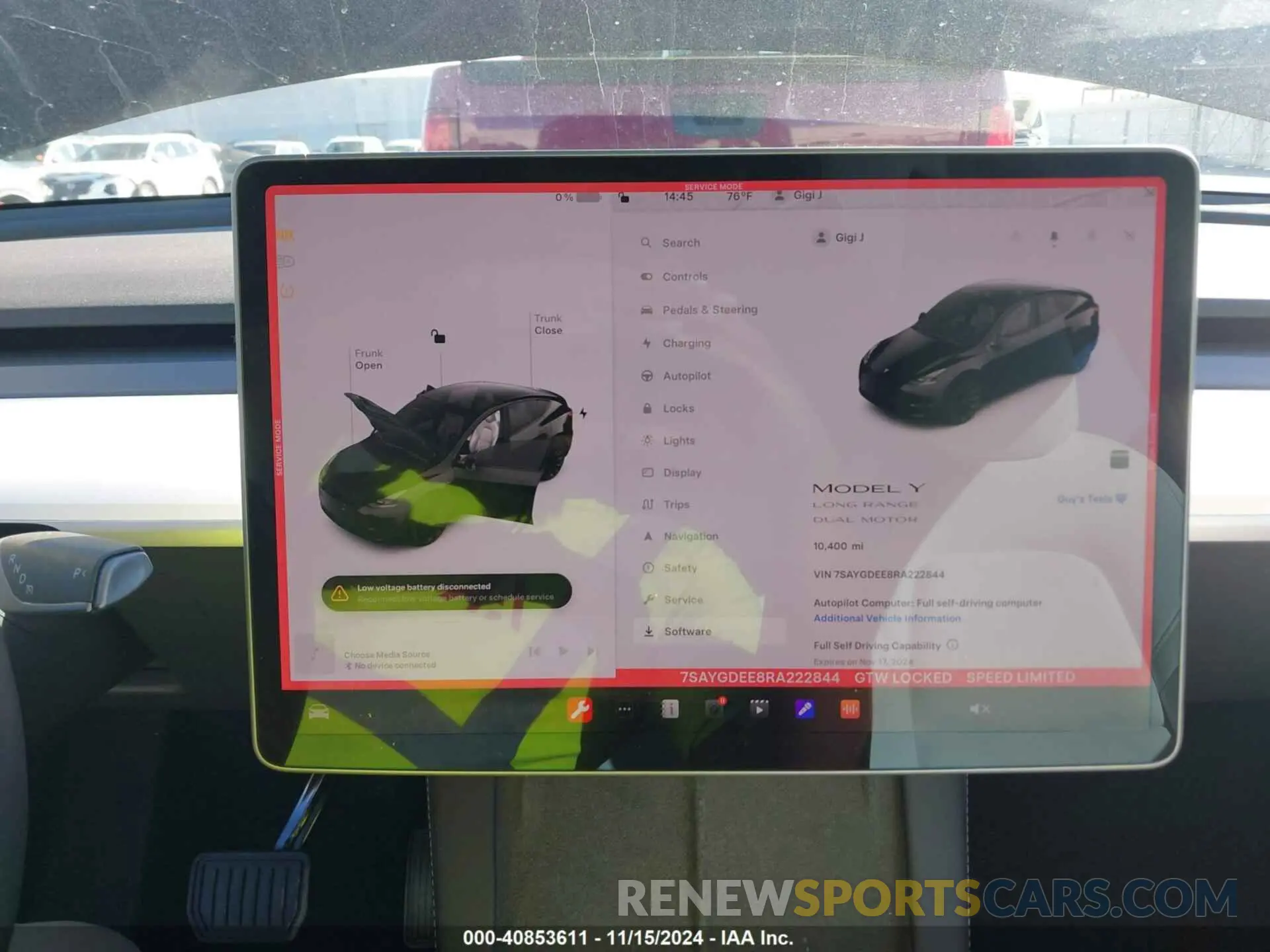7 fotografías del automóvil dañado 7SAYGDEE8RA222844 TESLA MODEL Y 2024