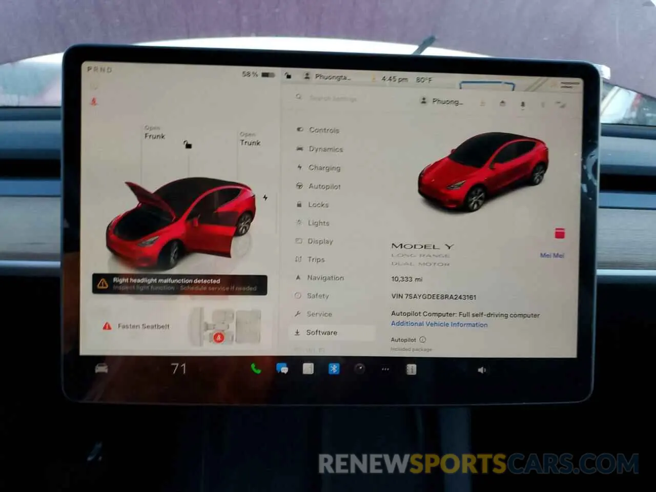 9 fotografías del automóvil dañado 7SAYGDEE8RA243161 TESLA MODEL Y 2024
