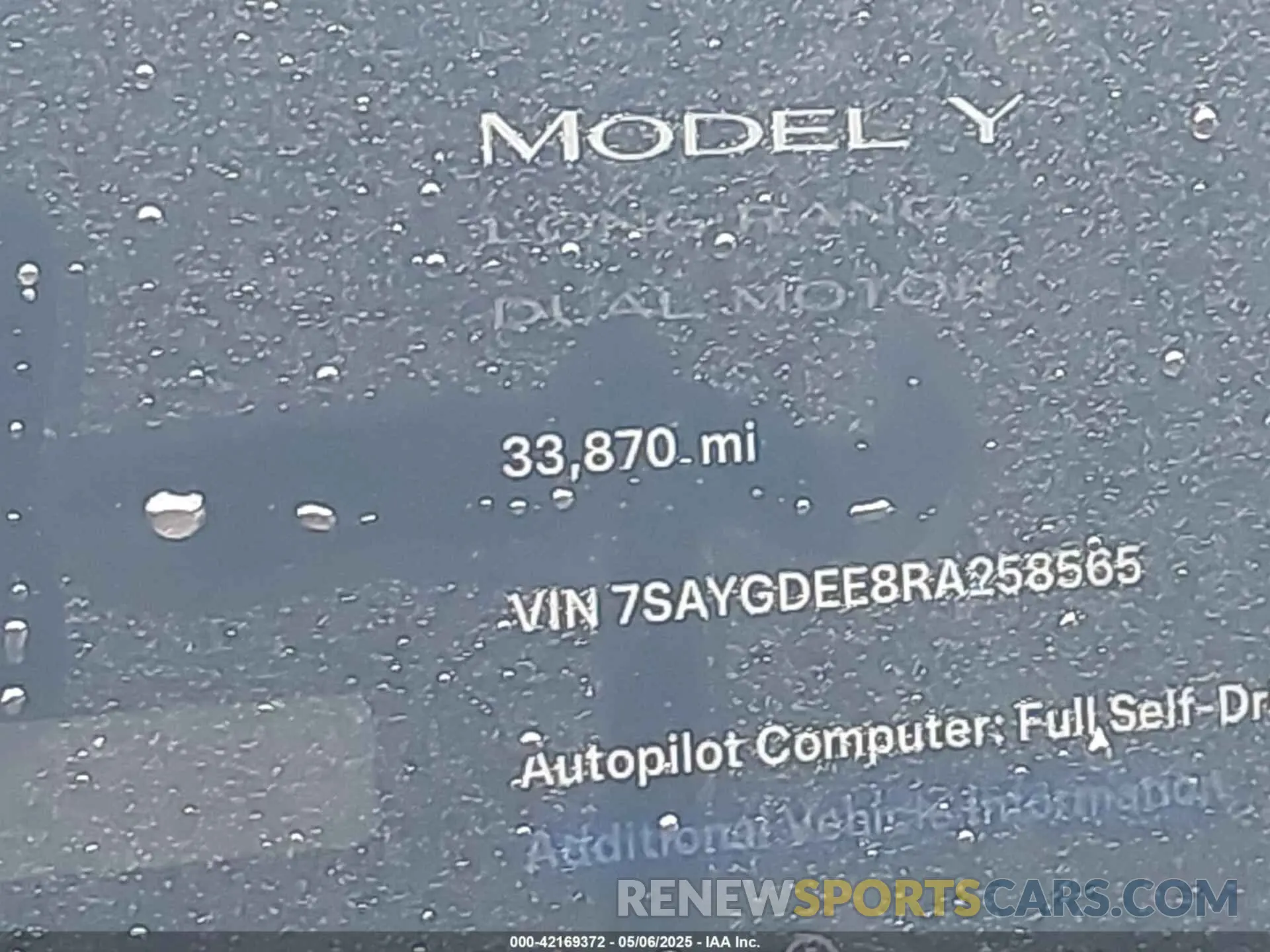15 fotografías del automóvil dañado 7SAYGDEE8RA258565 TESLA MODEL Y 2024