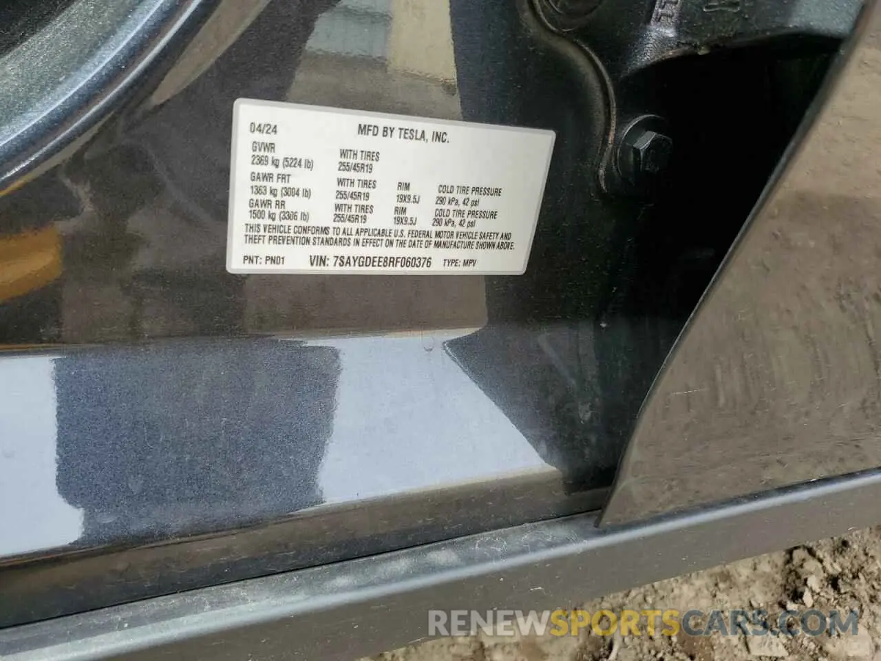14 fotografías del automóvil dañado 7SAYGDEE8RF060376 TESLA MODEL Y 2024