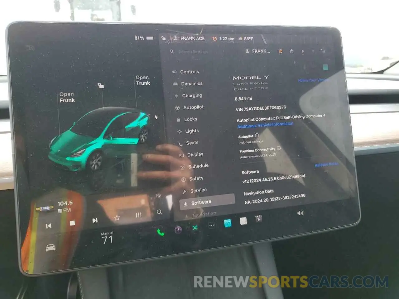 9 fotografías del automóvil dañado 7SAYGDEE8RF060376 TESLA MODEL Y 2024