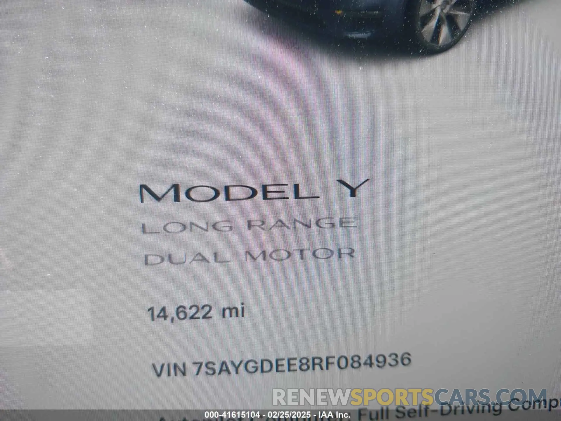 15 fotografías del automóvil dañado 7SAYGDEE8RF084936 TESLA MODEL Y 2024