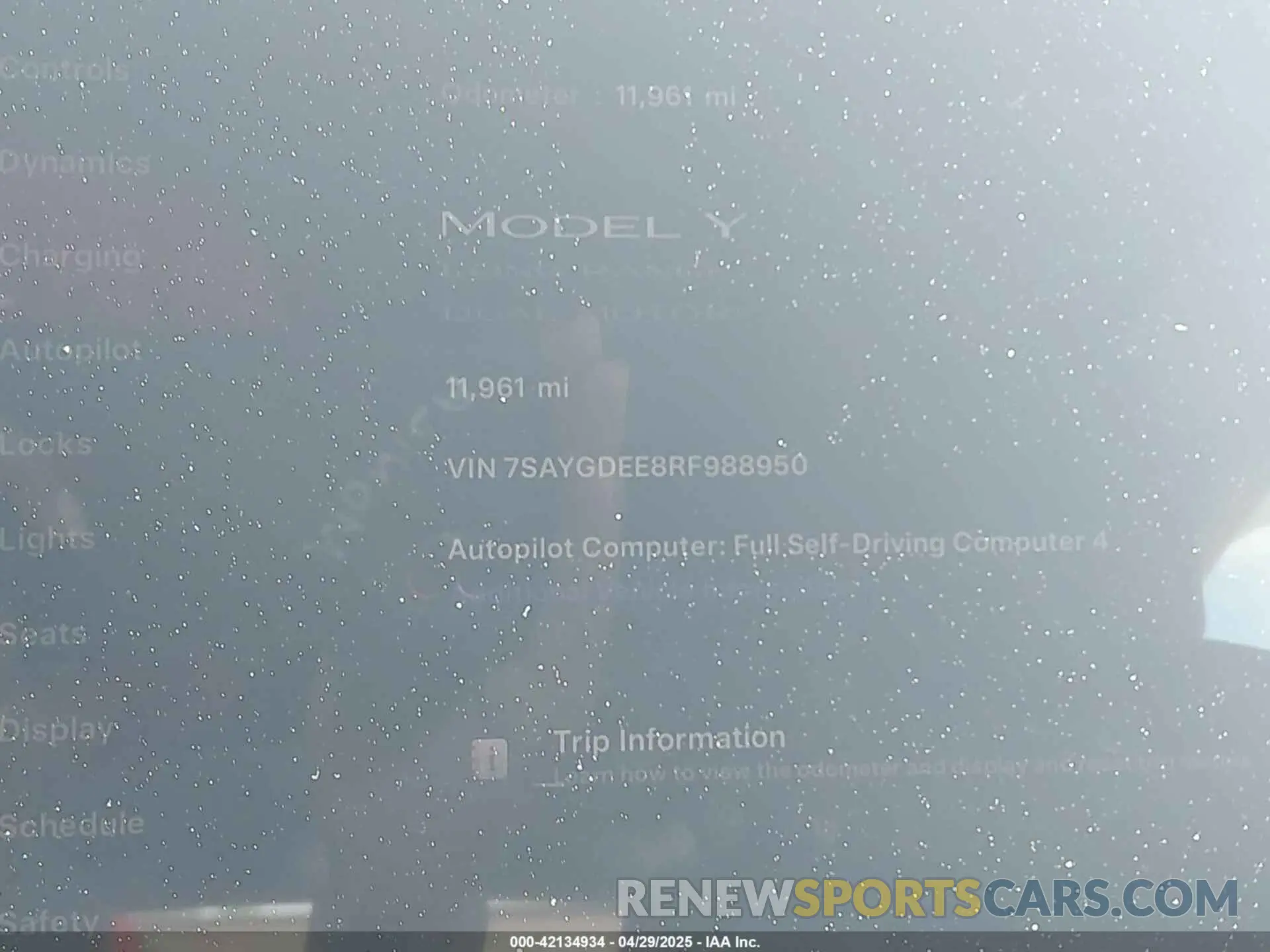 7 fotografías del automóvil dañado 7SAYGDEE8RF988950 TESLA MODEL Y 2024