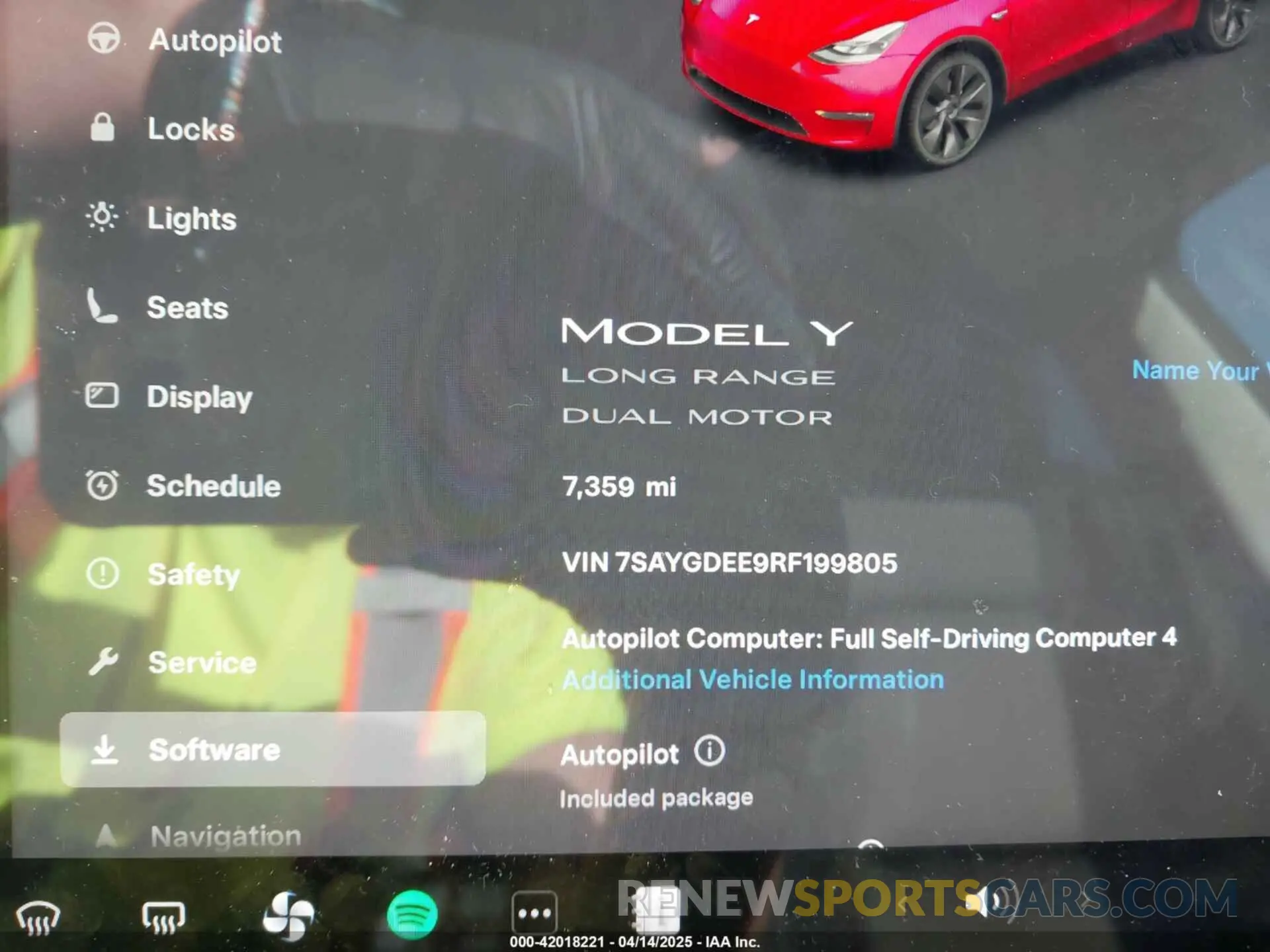 7 fotografías del automóvil dañado 7SAYGDEE9RF199805 TESLA MODEL Y 2024
