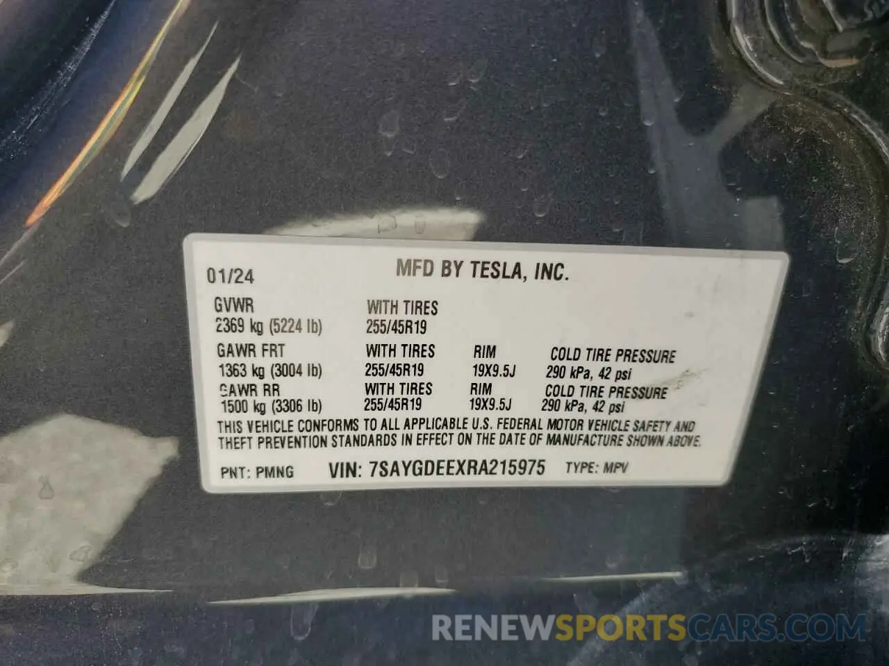 12 fotografías del automóvil dañado 7SAYGDEEXRA215975 TESLA MODEL Y 2024
