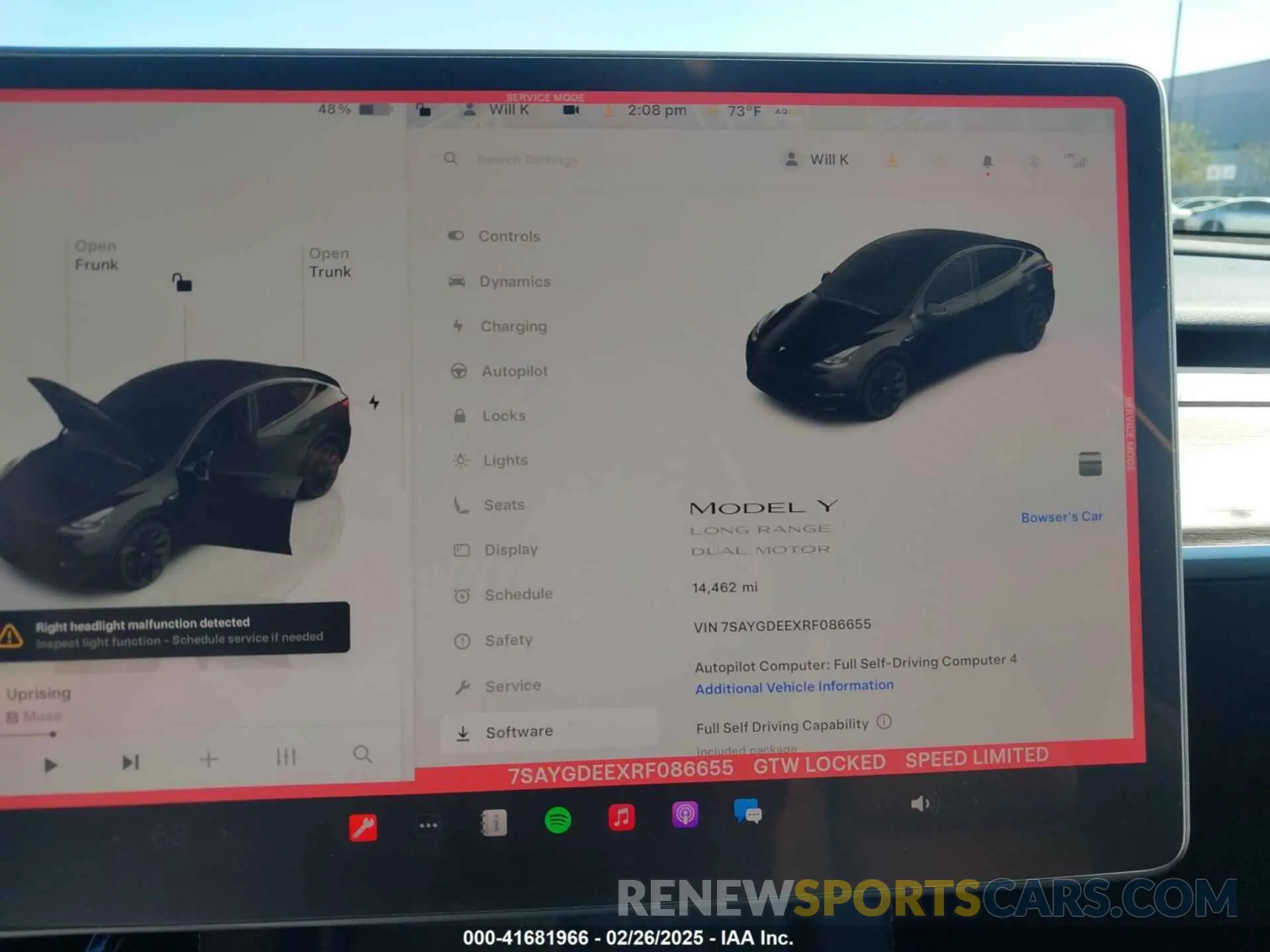 7 fotografías del automóvil dañado 7SAYGDEEXRF086655 TESLA MODEL Y 2024