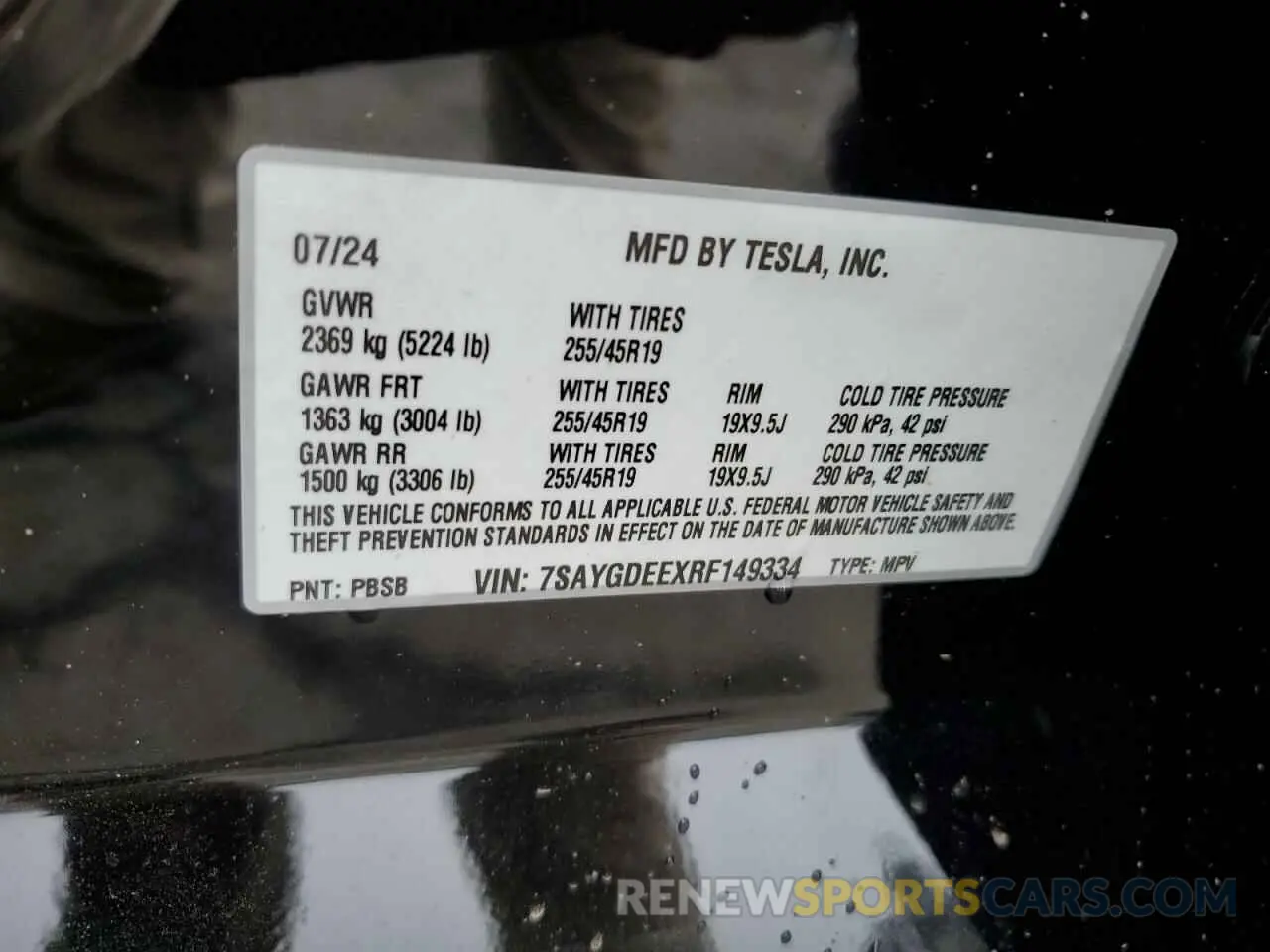 13 fotografías del automóvil dañado 7SAYGDEEXRF149334 TESLA MODEL Y 2024