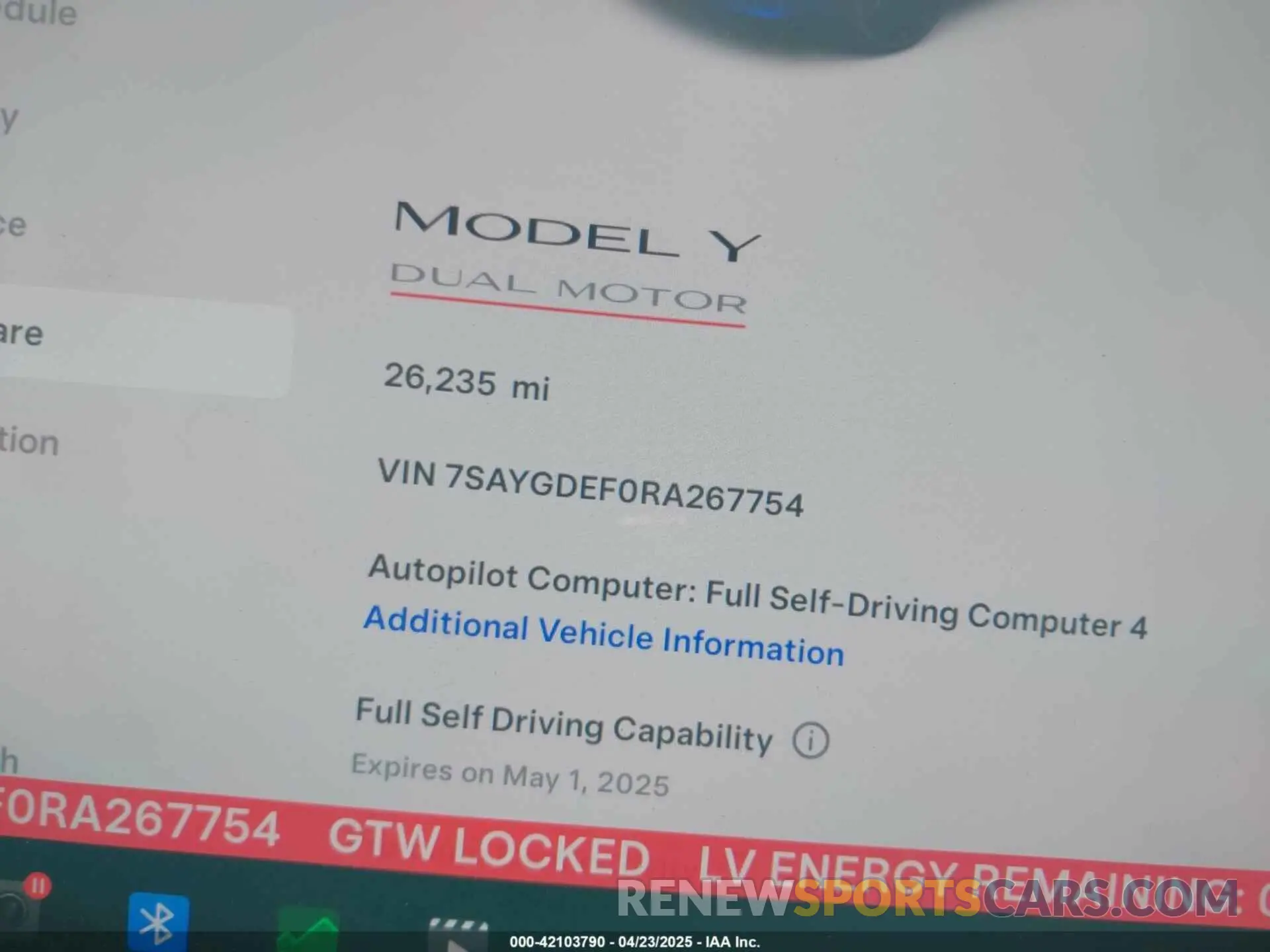 15 fotografías del automóvil dañado 7SAYGDEF0RA267754 TESLA MODEL Y 2024