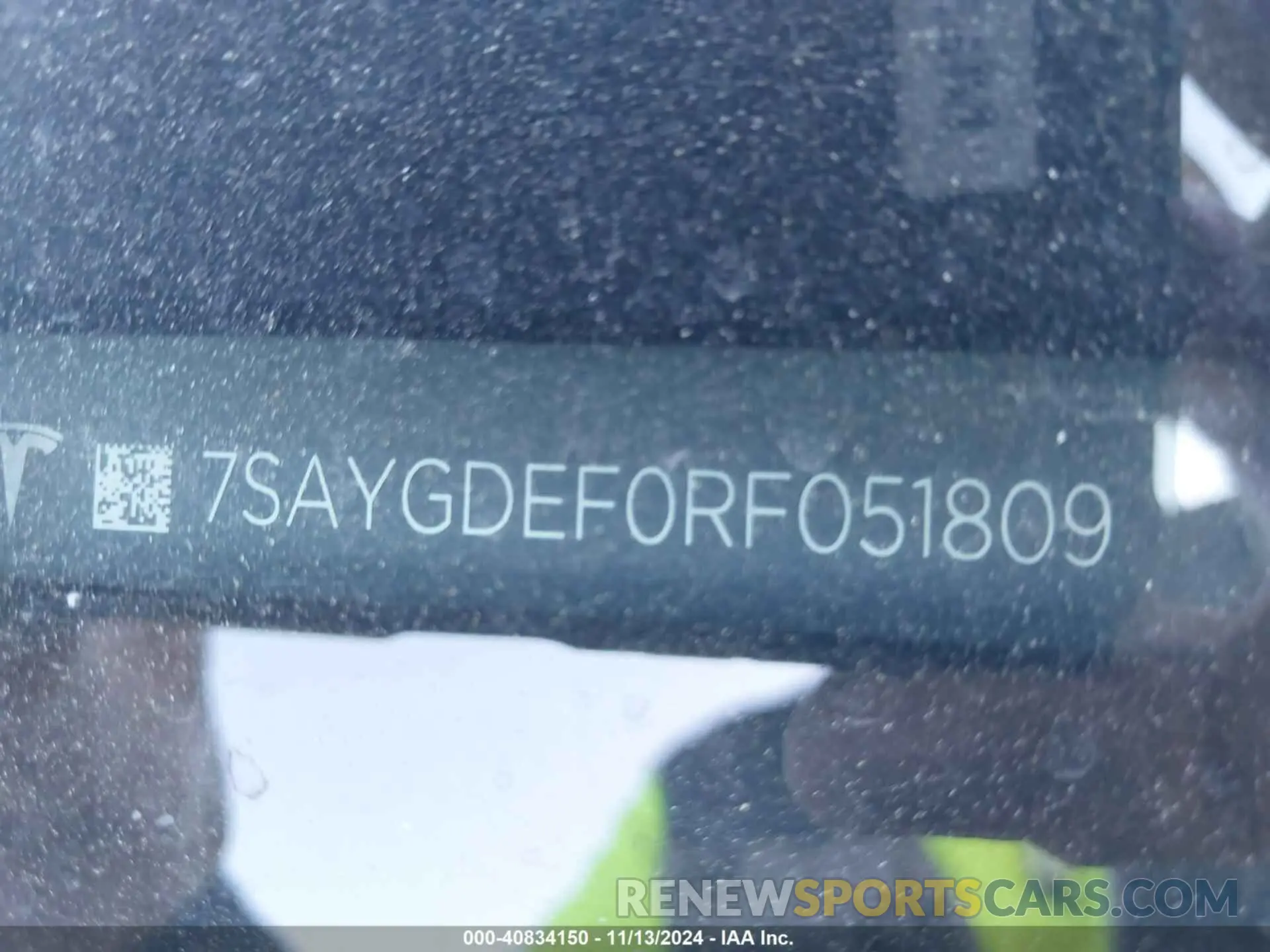 9 fotografías del automóvil dañado 7SAYGDEF0RF051809 TESLA MODEL Y 2024