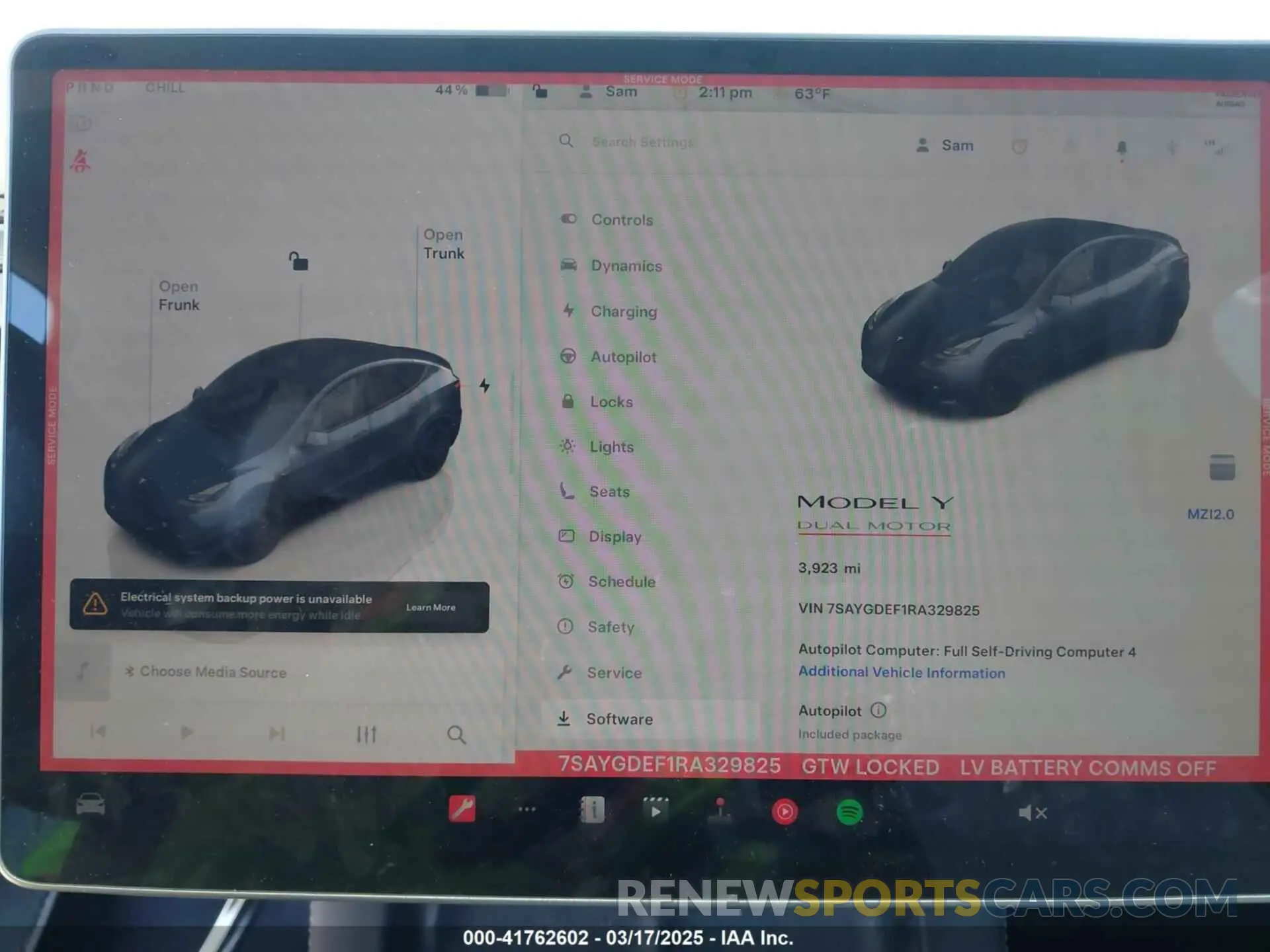 19 fotografías del automóvil dañado 7SAYGDEF1RA329825 TESLA MODEL Y 2024