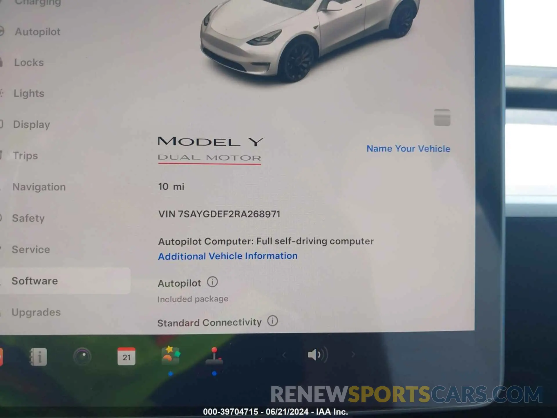 7 fotografías del automóvil dañado 7SAYGDEF2RA268971 TESLA MODEL Y 2024