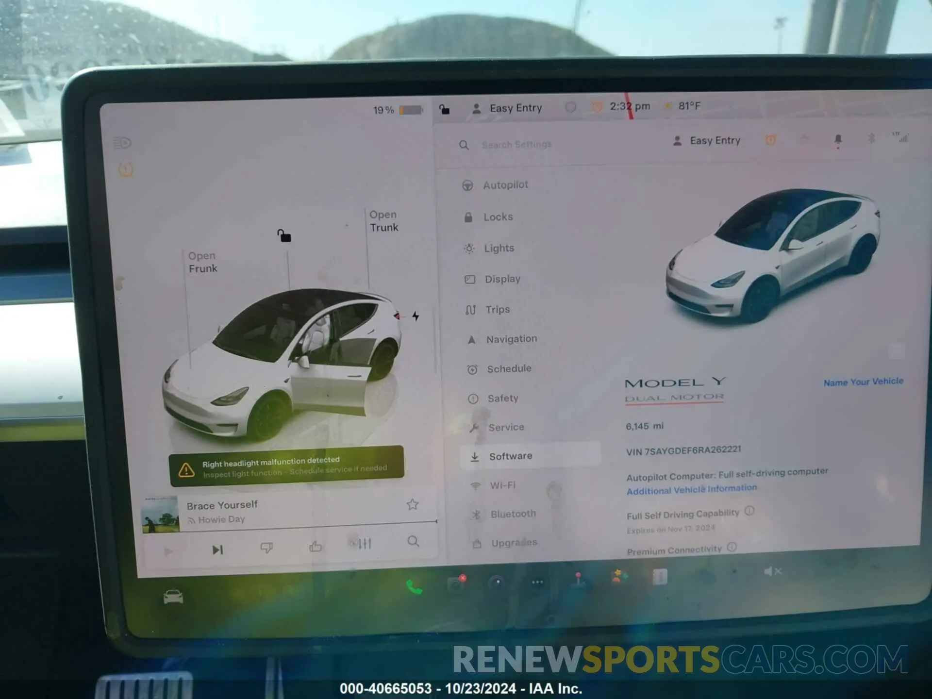 19 fotografías del automóvil dañado 7SAYGDEF6RA262221 TESLA MODEL Y 2024