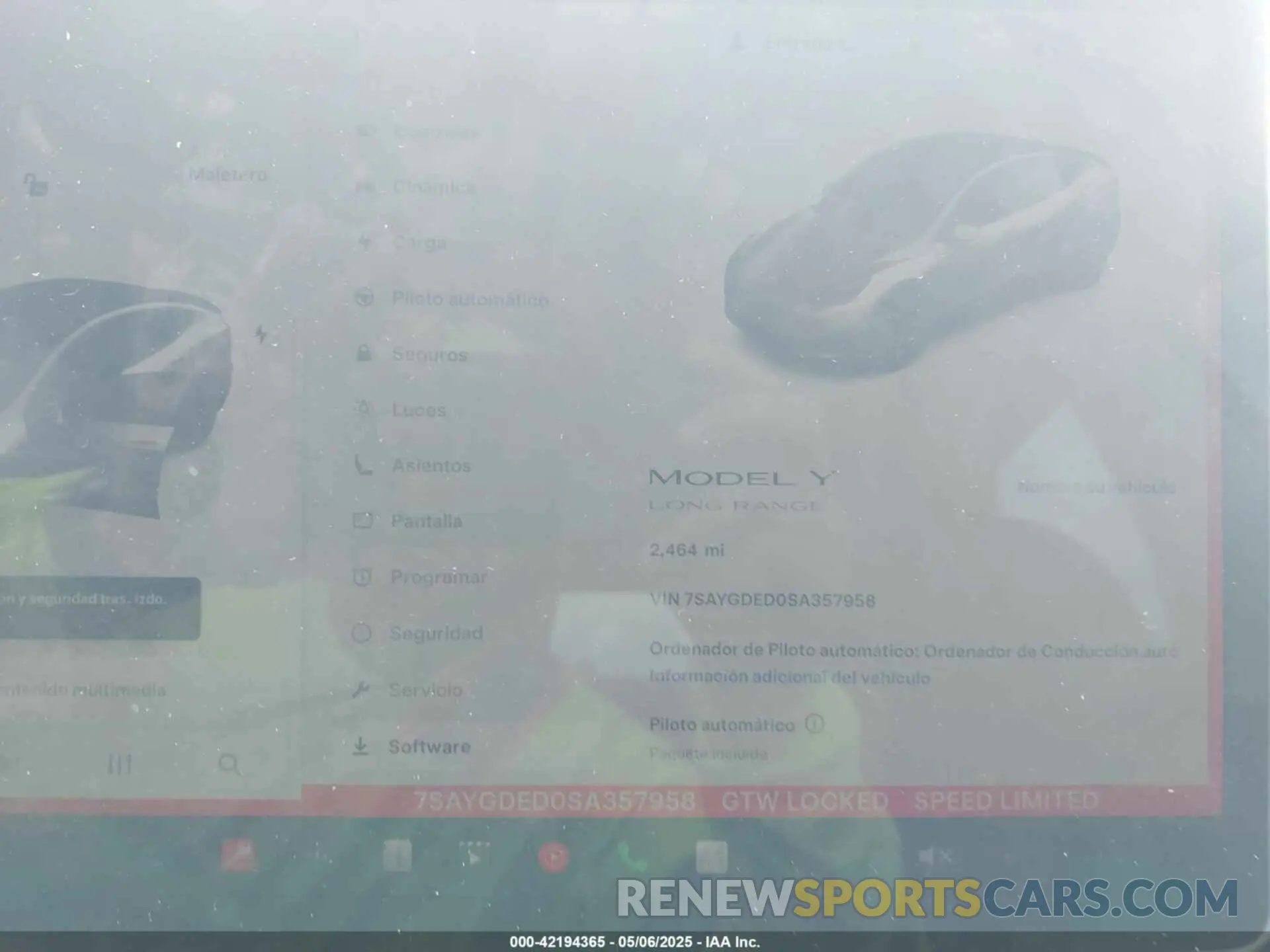 7 fotografías del automóvil dañado 7SAYGDED0SA357958 TESLA MODEL Y 2025