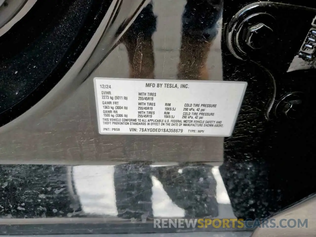 14 fotografías del automóvil dañado 7SAYGDED1SA358679 TESLA MODEL Y 2025