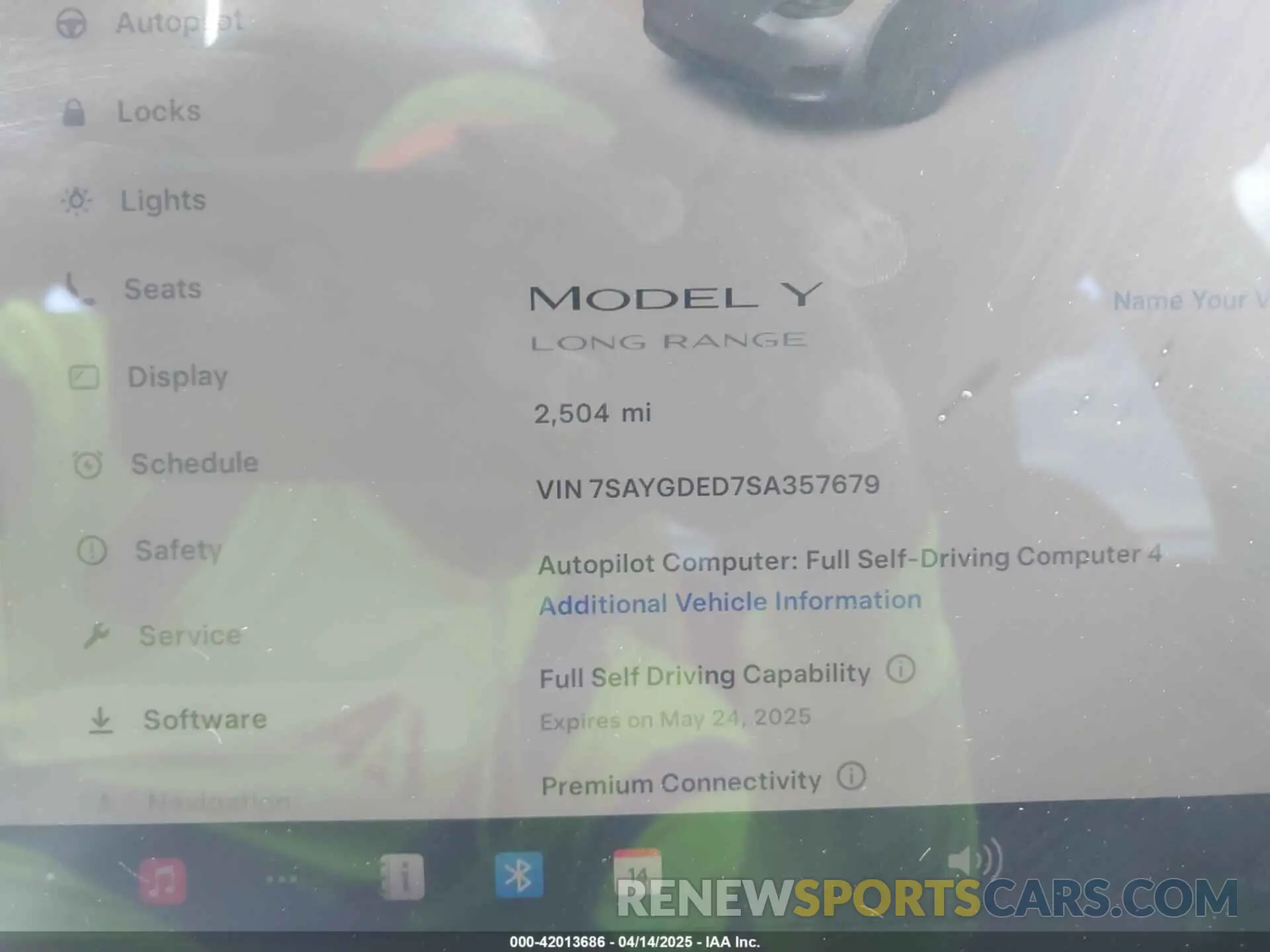 7 fotografías del automóvil dañado 7SAYGDED7SA357679 TESLA MODEL Y 2025