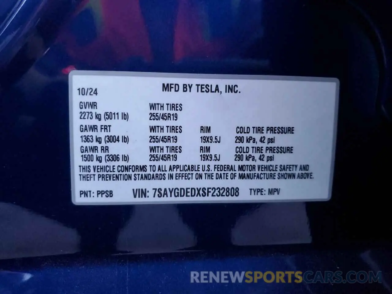13 fotografías del automóvil dañado 7SAYGDEDXSF232808 TESLA MODEL Y 2025