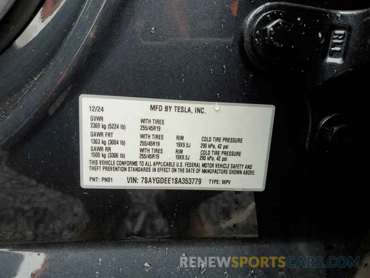 13 fotografías del automóvil dañado 7SAYGDEE1SA353779 TESLA MODEL Y 2025