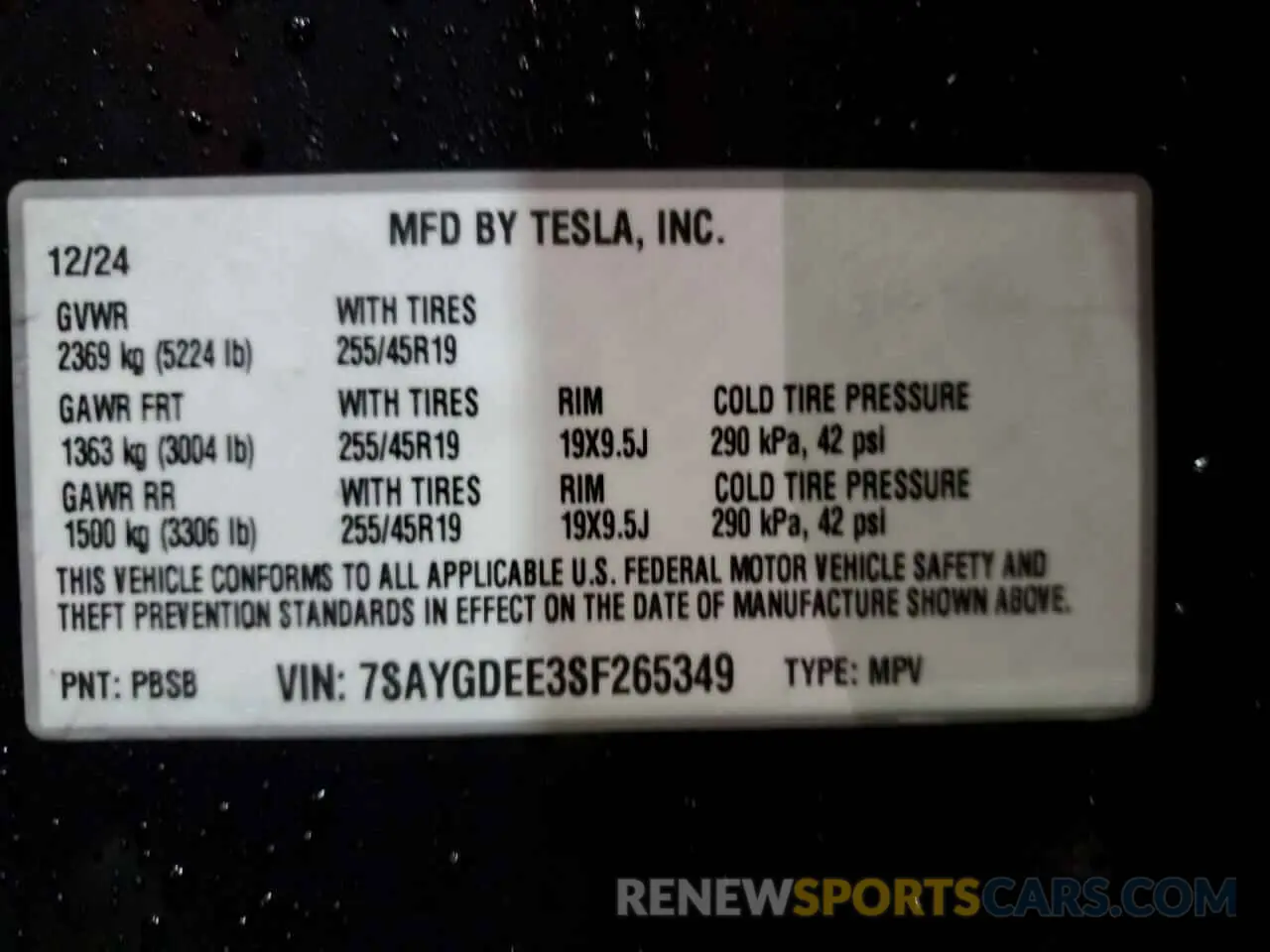 13 fotografías del automóvil dañado 7SAYGDEE3SF265349 TESLA MODEL Y 2025