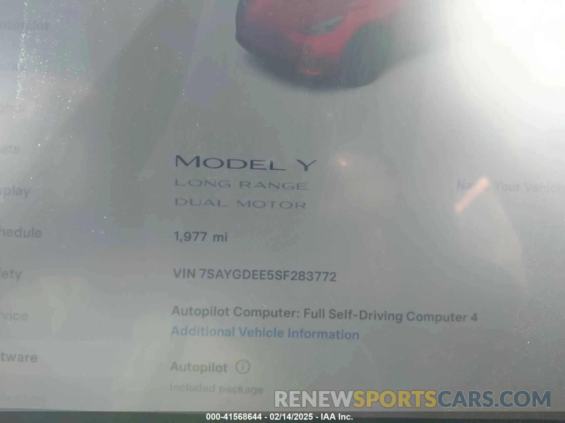 12 fotografías del automóvil dañado 7SAYGDEE5SF283772 TESLA MODEL Y 2025