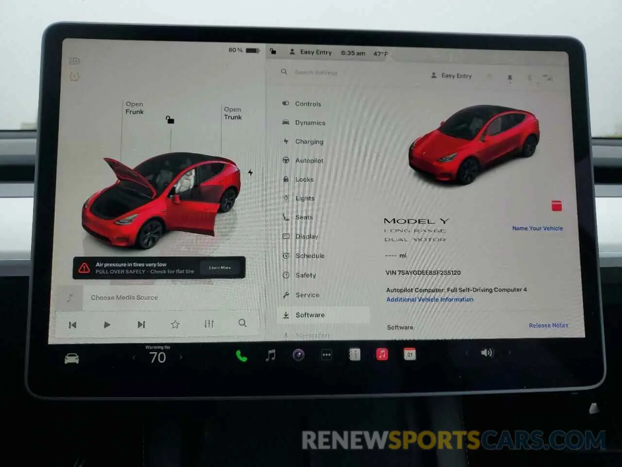 9 fotografías del automóvil dañado 7SAYGDEE8SF235120 TESLA MODEL Y 2025