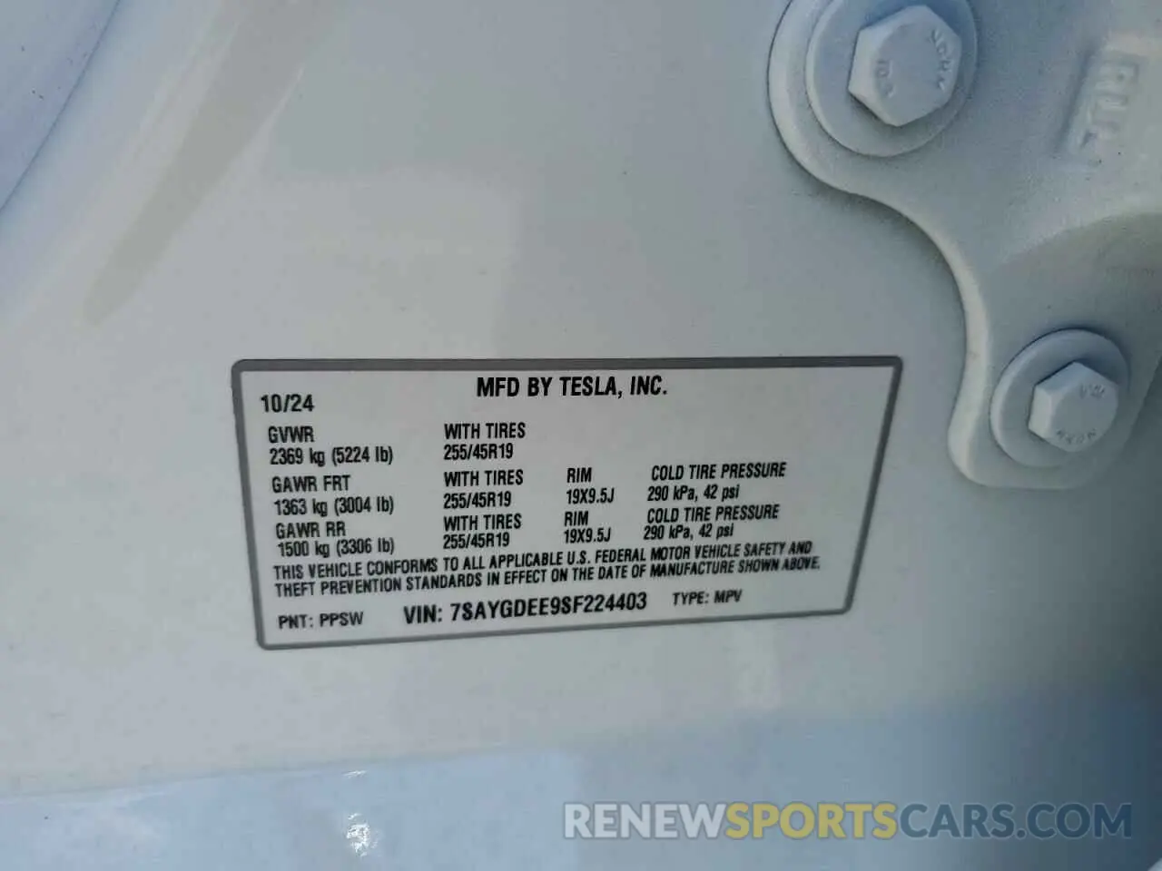 13 fotografías del automóvil dañado 7SAYGDEE9SF224403 TESLA MODEL Y 2025
