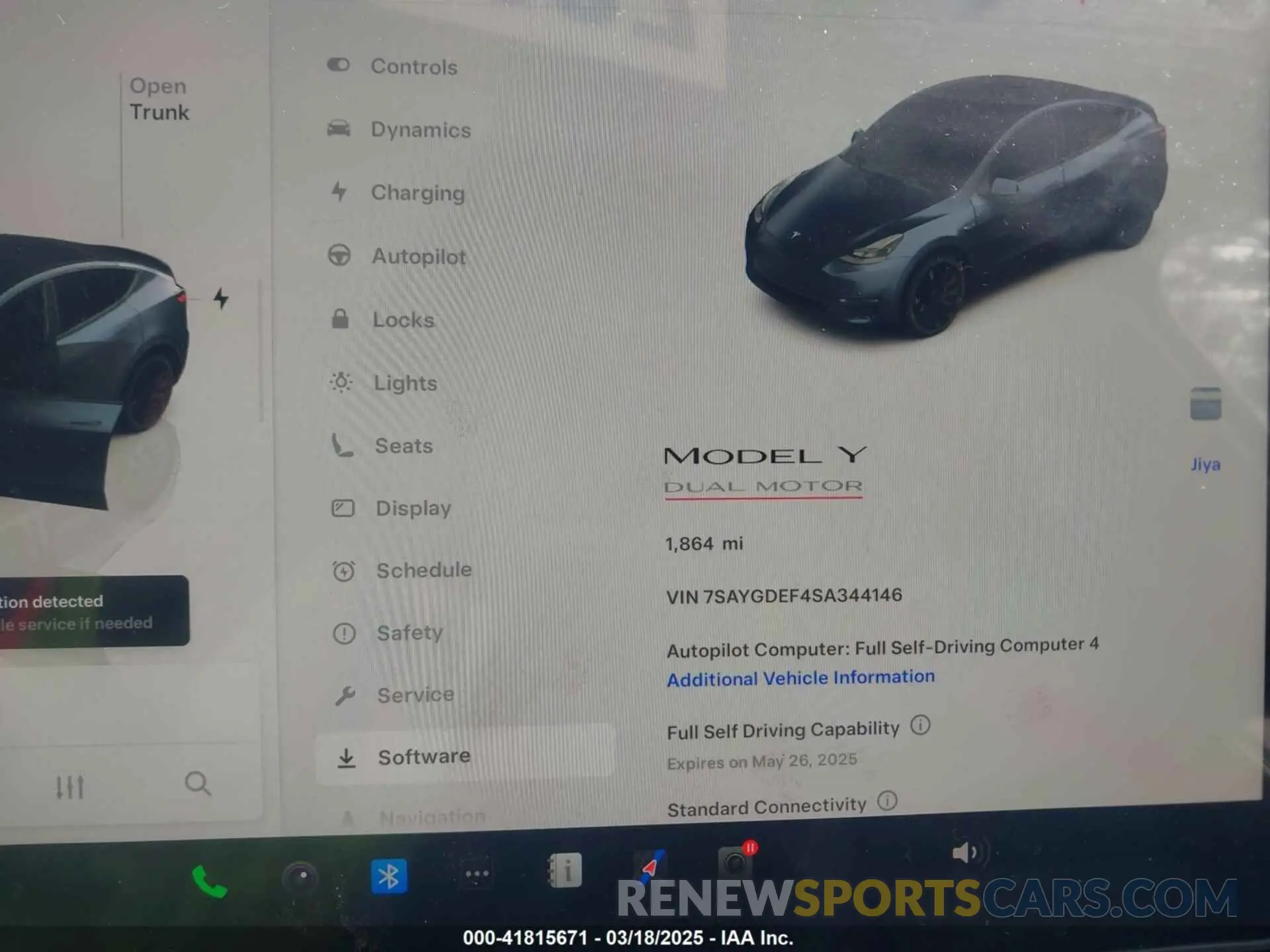18 fotografías del automóvil dañado 7SAYGDEF4SA344146 TESLA MODEL Y 2025