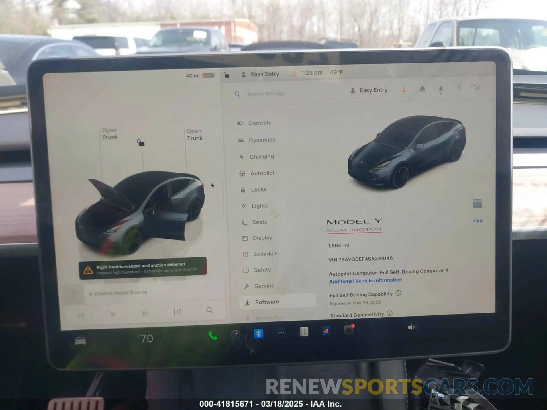 7 fotografías del automóvil dañado 7SAYGDEF4SA344146 TESLA MODEL Y 2025