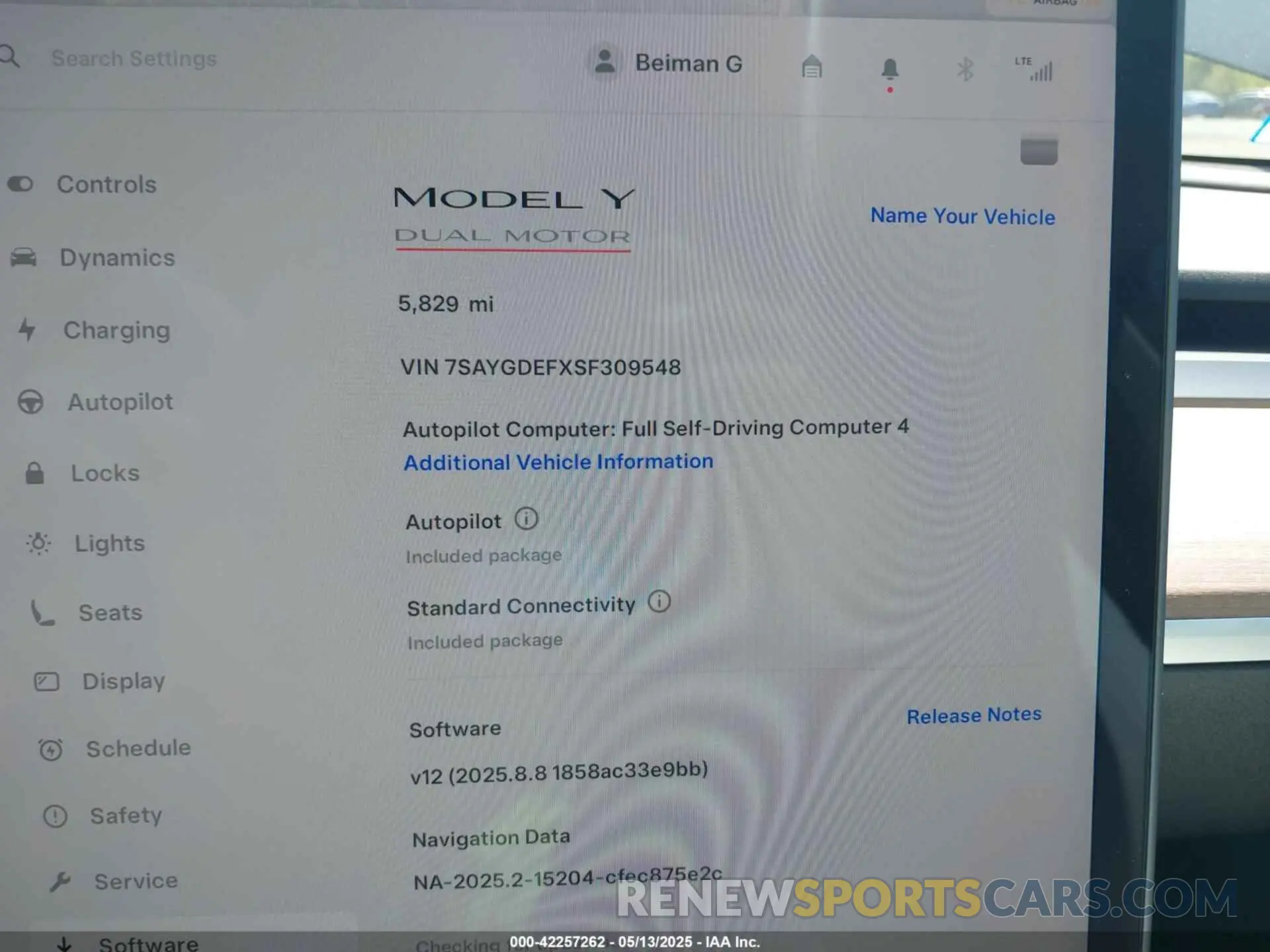 7 fotografías del automóvil dañado 7SAYGDEFXSF309548 TESLA MODEL Y 2025