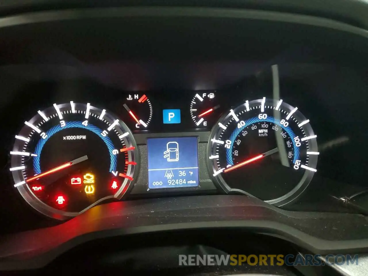 9 fotografías del automóvil dañado JTEBU5JR2K5659352 TOYOTA 4RUNNER 2019