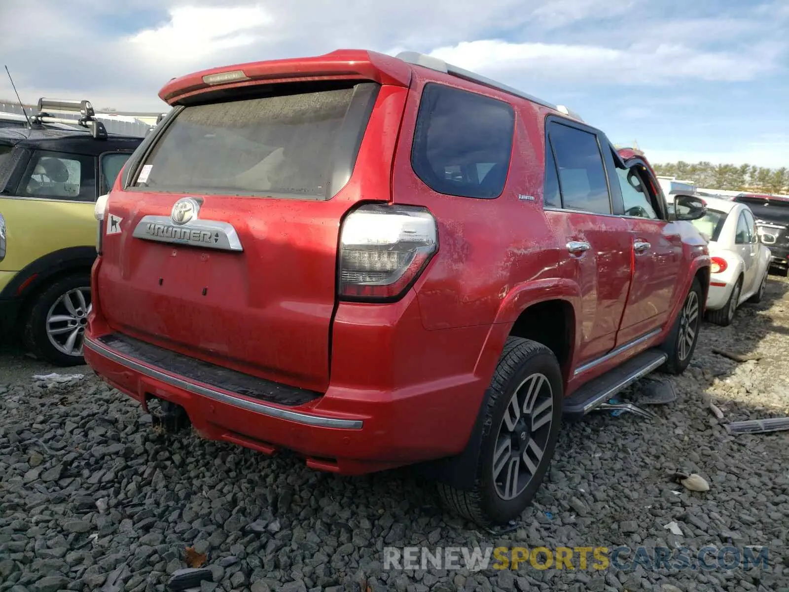 4 fotografías del automóvil dañado JTEBU5JR7K5614567 TOYOTA 4RUNNER 2019