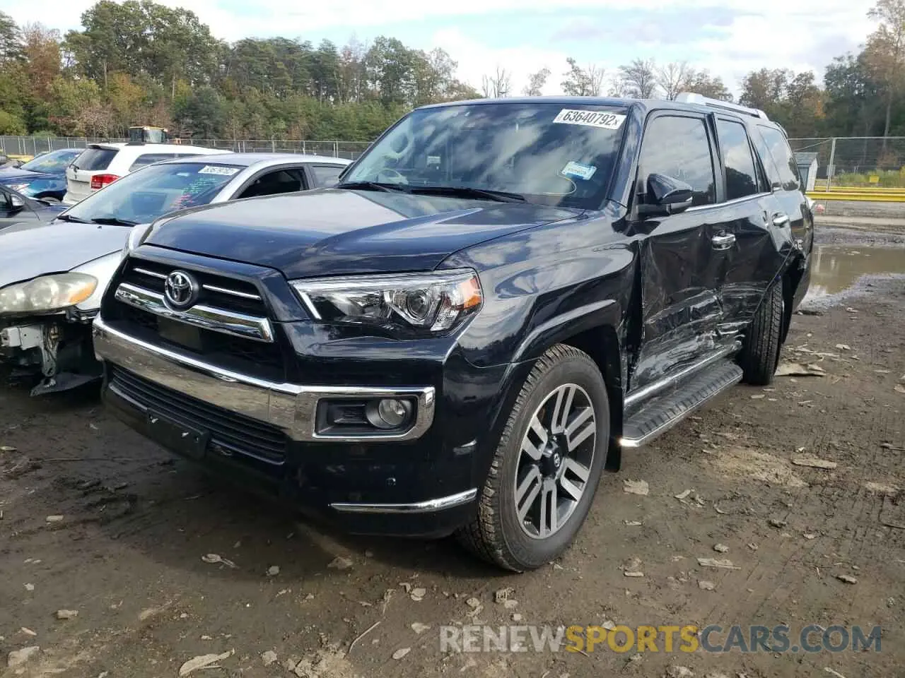 2 fotografías del automóvil dañado JTEBU5JR2L5780433 TOYOTA 4RUNNER 2020